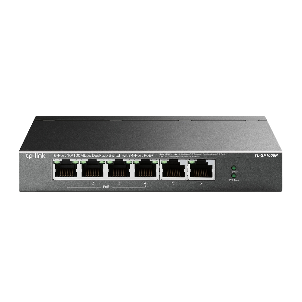 TP-Link TL-SF1006P netwerk-switch Unmanaged Fast Ethernet (10/100) Power over Ethernet (PoE) Zwart (SF1006P) thumbnail