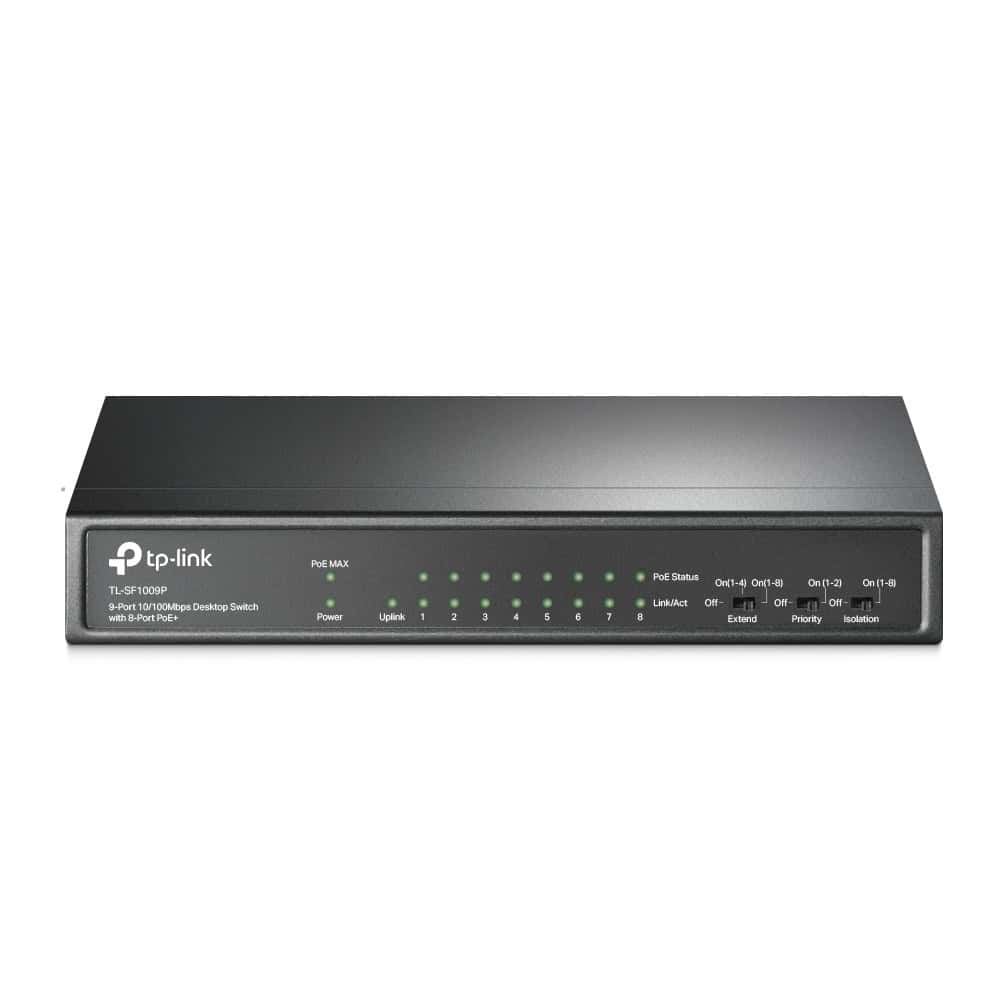 TP-Link TL-SF1009P netwerk-switch Unmanaged Fast Ethernet (10/100) Power over Ethernet (PoE) Zwart (SF1009P) thumbnail
