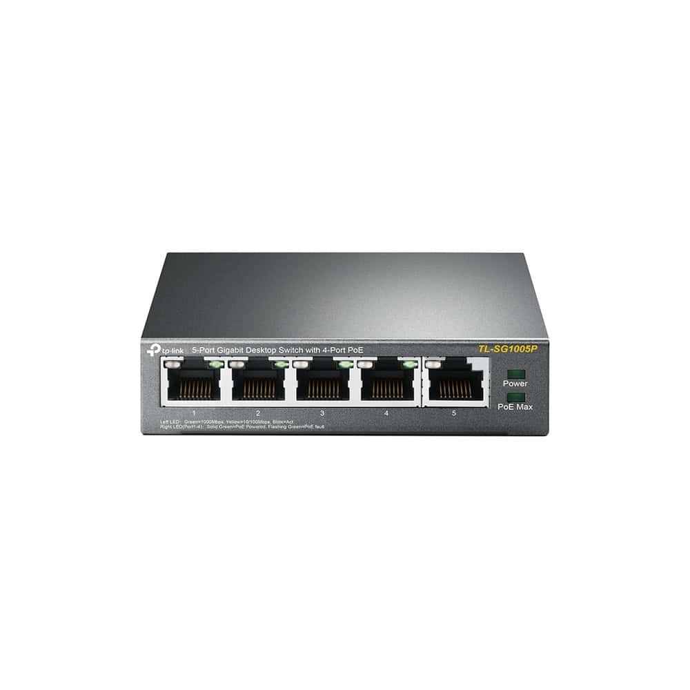TP-Link TL-SG1005P Unmanaged Gigabit Ethernet (10/100/1000) Power over Ethernet (PoE) Zwart (SG1005P) thumbnail