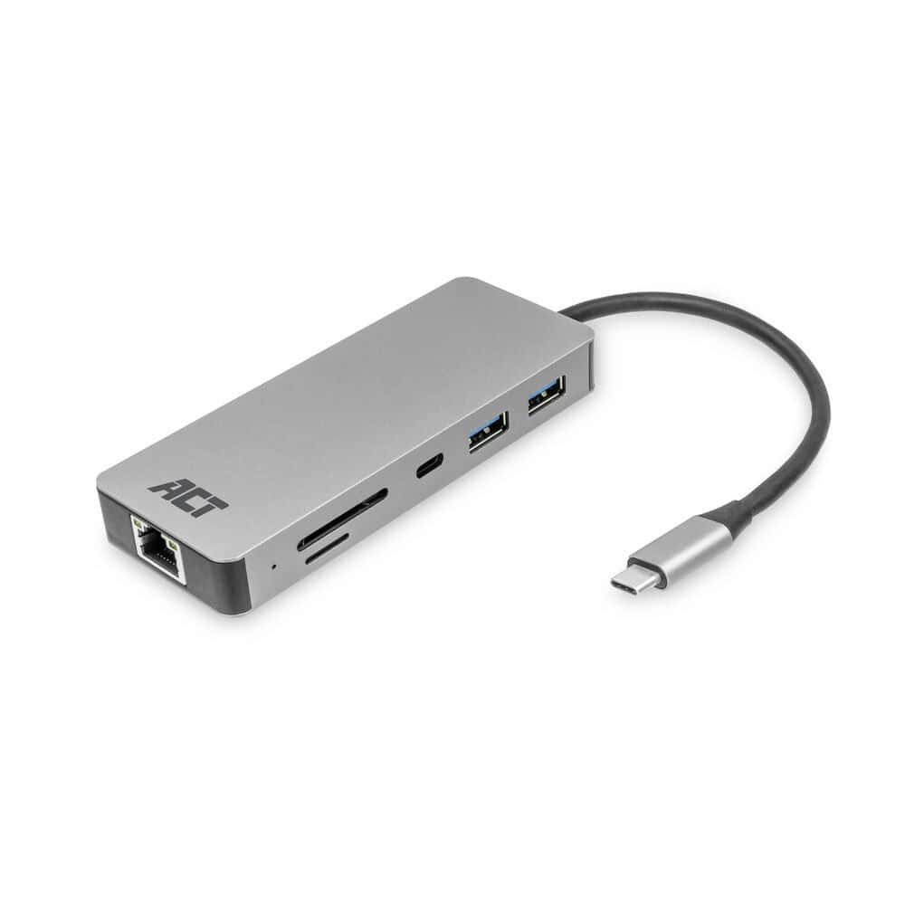 ACT USB-C 4K docking station voor 1 HDMI monitor, ethernet, USB-C, USB-A, cardreader en PD pass-through (AC7092) thumbnail