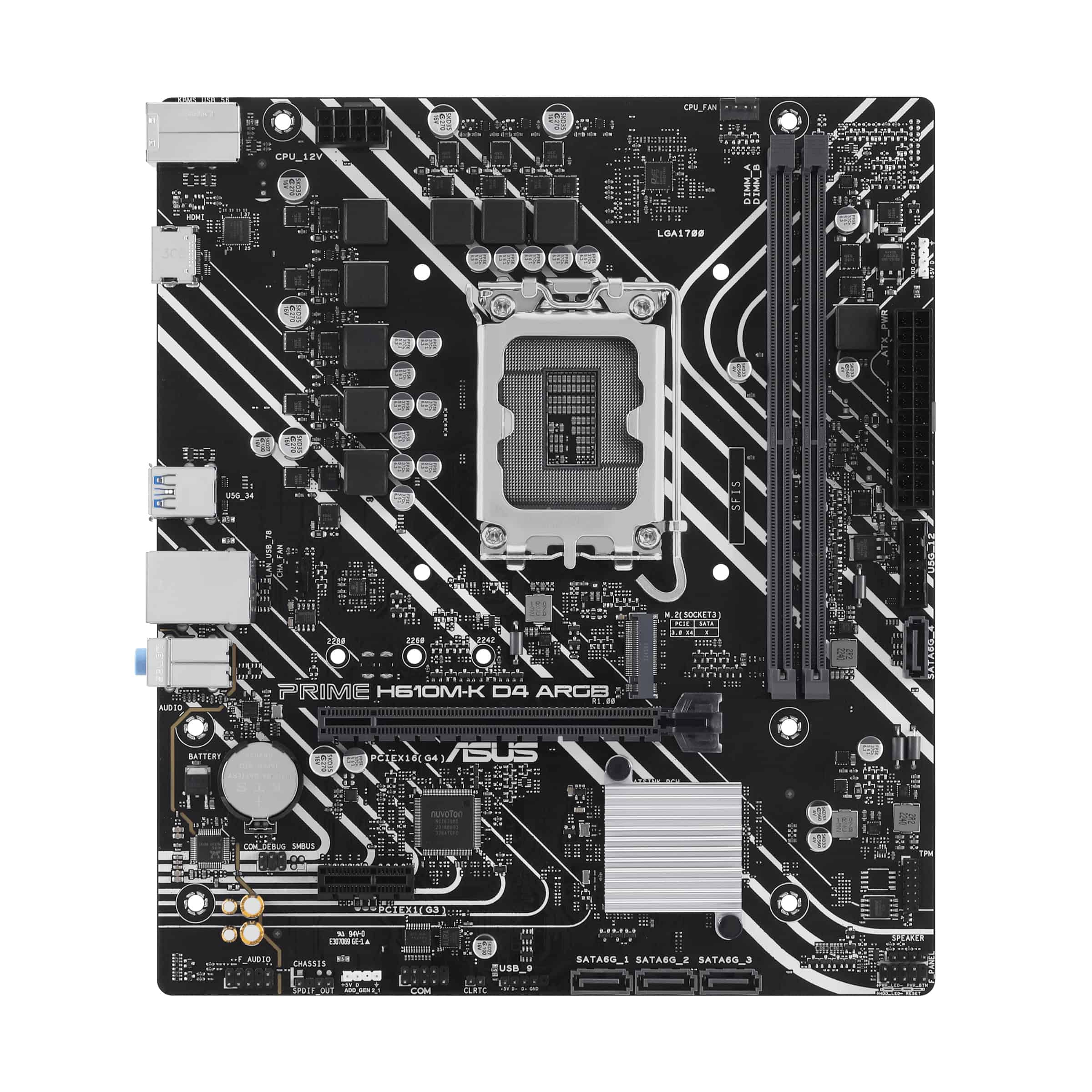 ASUS PRIME H610M-K D4 ARGB Intel H610 LGA 1700 micro ATX (90MB1HN0-M0EAY0) thumbnail