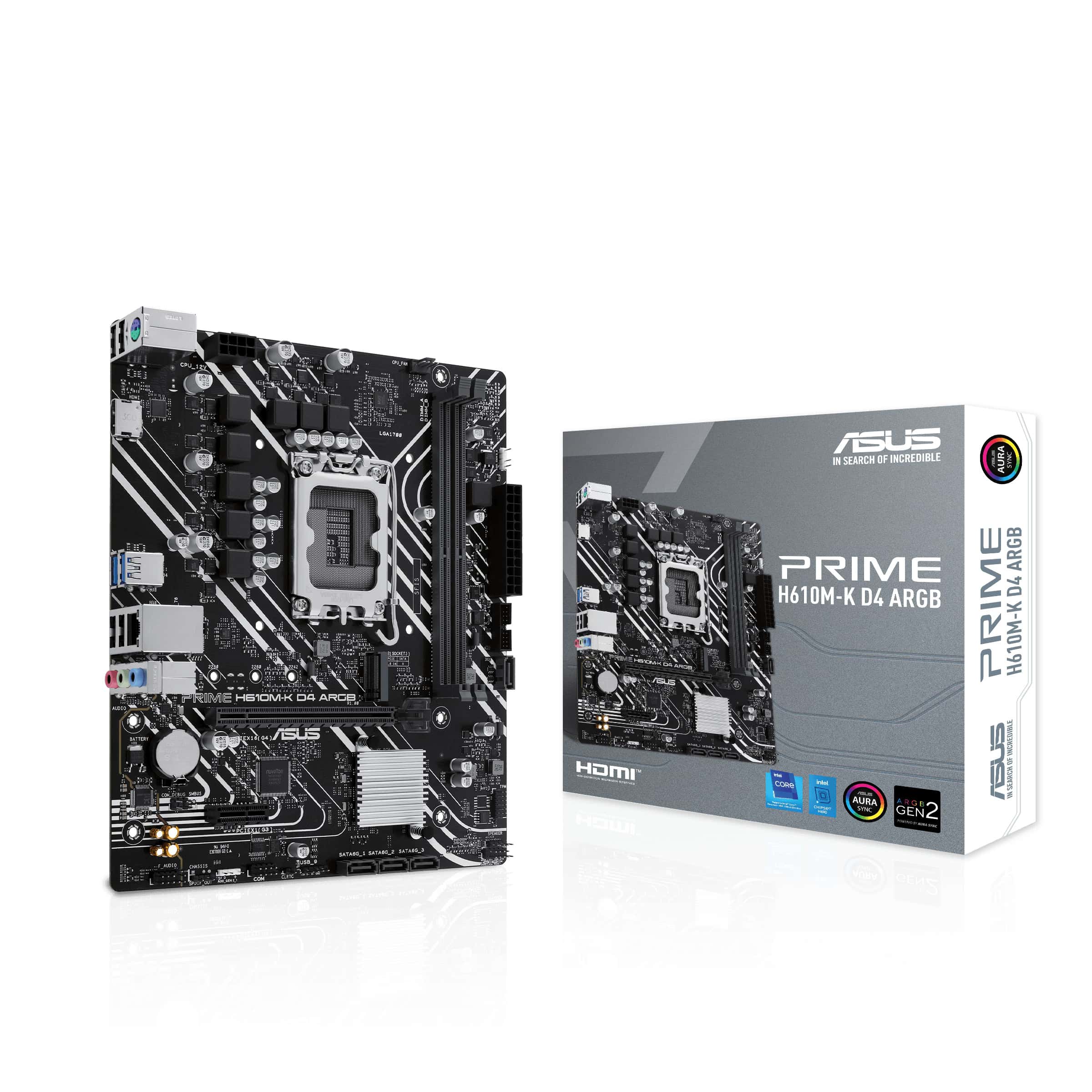ASUS PRIME H610M-K D4 ARGB Intel H610 LGA 1700 micro ATX (90MB1HN0-M0EAY0) thumbnail
