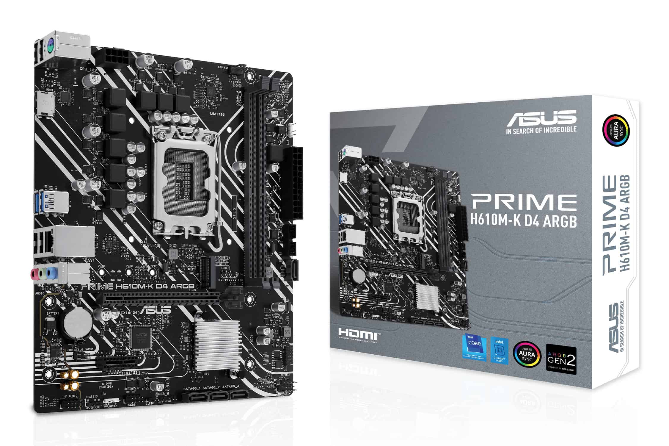 ASUS PRIME H610M-K D4 ARGB Intel H610 LGA 1700 micro ATX (90MB1HN0-M0EAY0) thumbnail