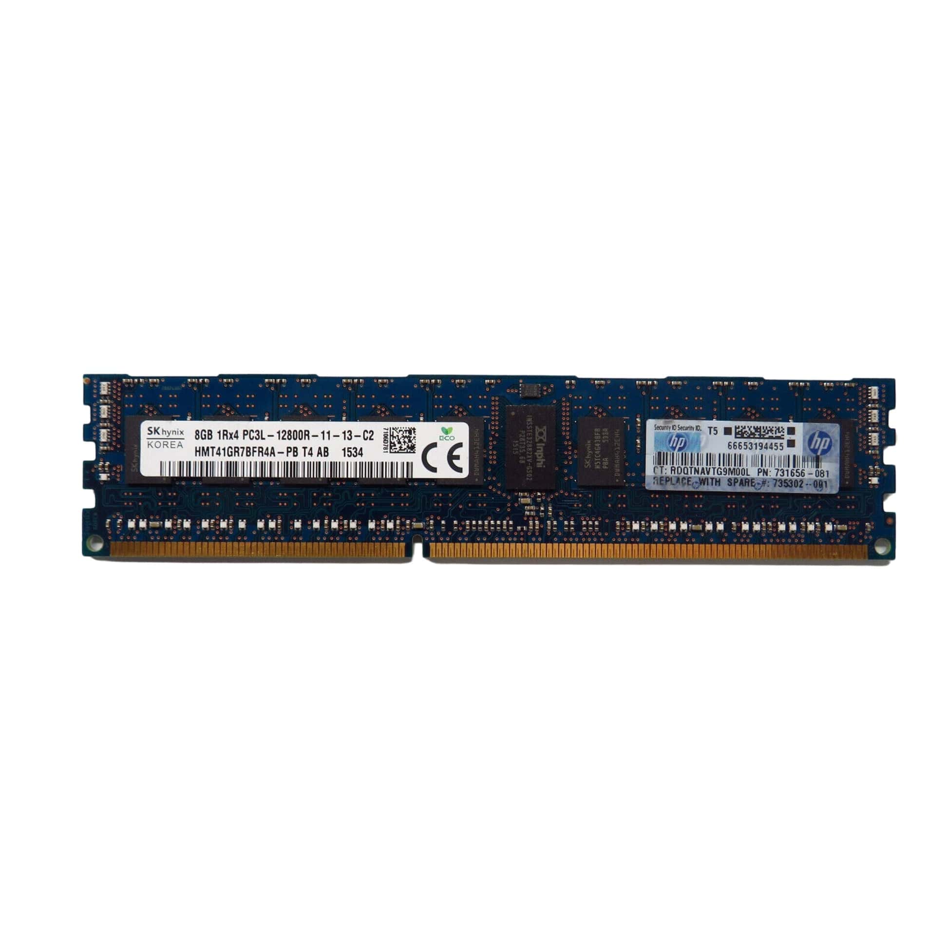 HP SPS-DIMM 8GB 1RX4 PC3L 12800R (735302-001) thumbnail