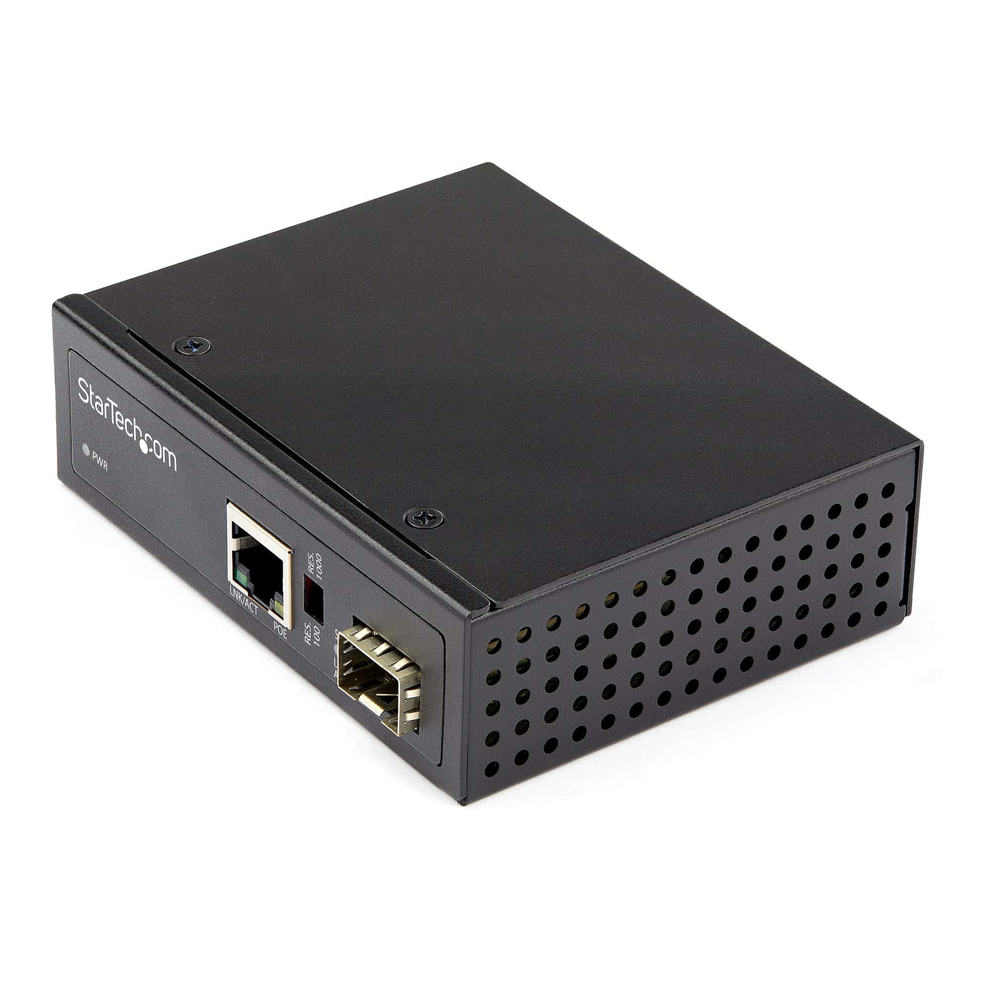 StarTech.com PoE+ Industrial Glasvezel naar Ethernet Media Converter 0W SFP naar RJ45 Single Mode/Multi Mode Gigabit Fiber naar Koper Compact design IP-30/ -40°C tot +75°C (IMC1GSFP60W) thumbnail