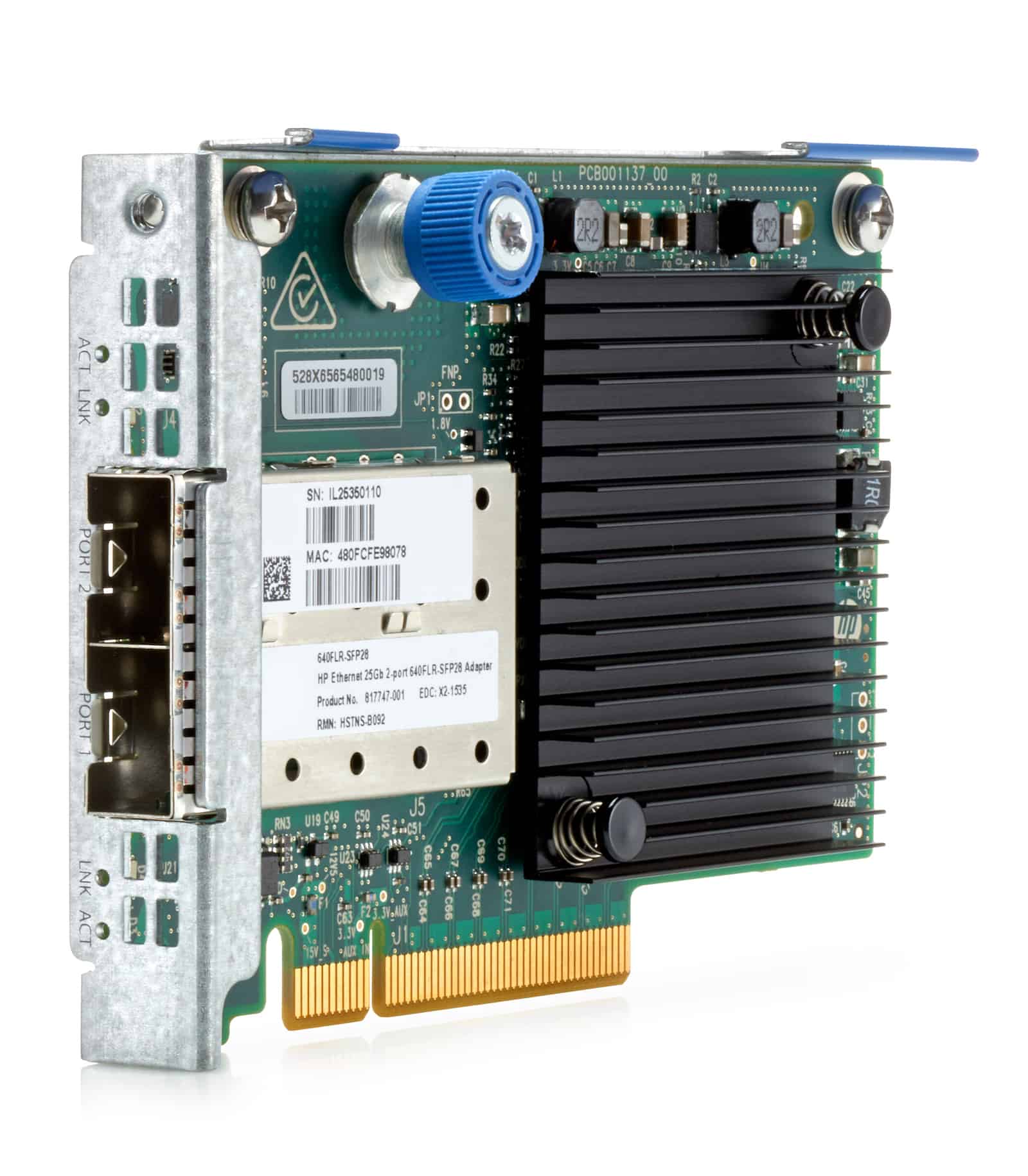Product Image for Hewlett Packard Enterprise Ethernet 10/25Gb 2-port FLR-SFP28 MCX4121A-ACFT Intern Ethernet / Fiber 25000 Mbit/s