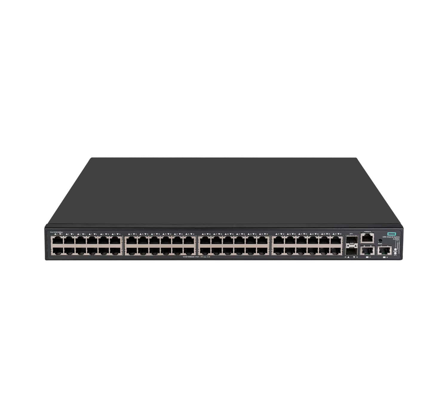 HPE FlexNetwork 5140 48G POE+ 2SFP+ 2XGT EI Managed L3 Gigabit Ethernet (10/100/1000) Power over Ethernet (PoE) 1U (JL825A#ABB) thumbnail HPE FlexNetwork 5140 48G POE+ 2SFP+ 2XGT EI Managed L3 Gigabit Ethernet (10/100/1000) Power over Ethernet (PoE) 1U (JL825A#ABB) thumbnail