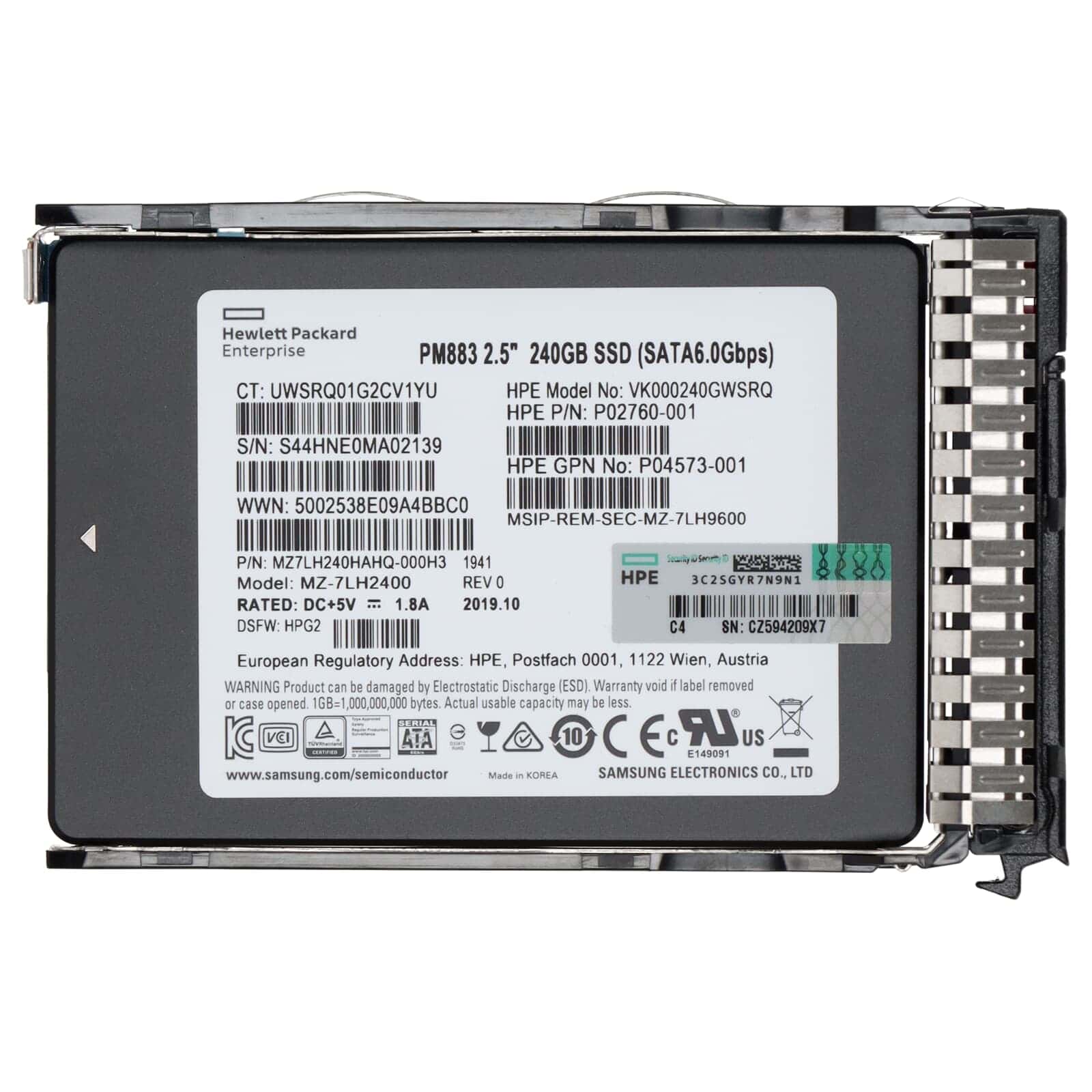 HP SPS-DRV SSD 240GB SFF SATA RI SC DS (P05319-001) thumbnail