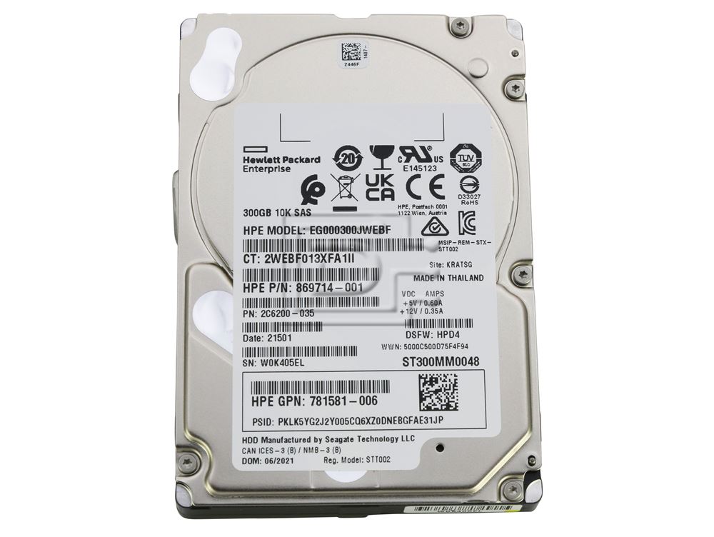 HP 300GB 12G SAS 10K 2.5in SC (869714-001) thumbnail