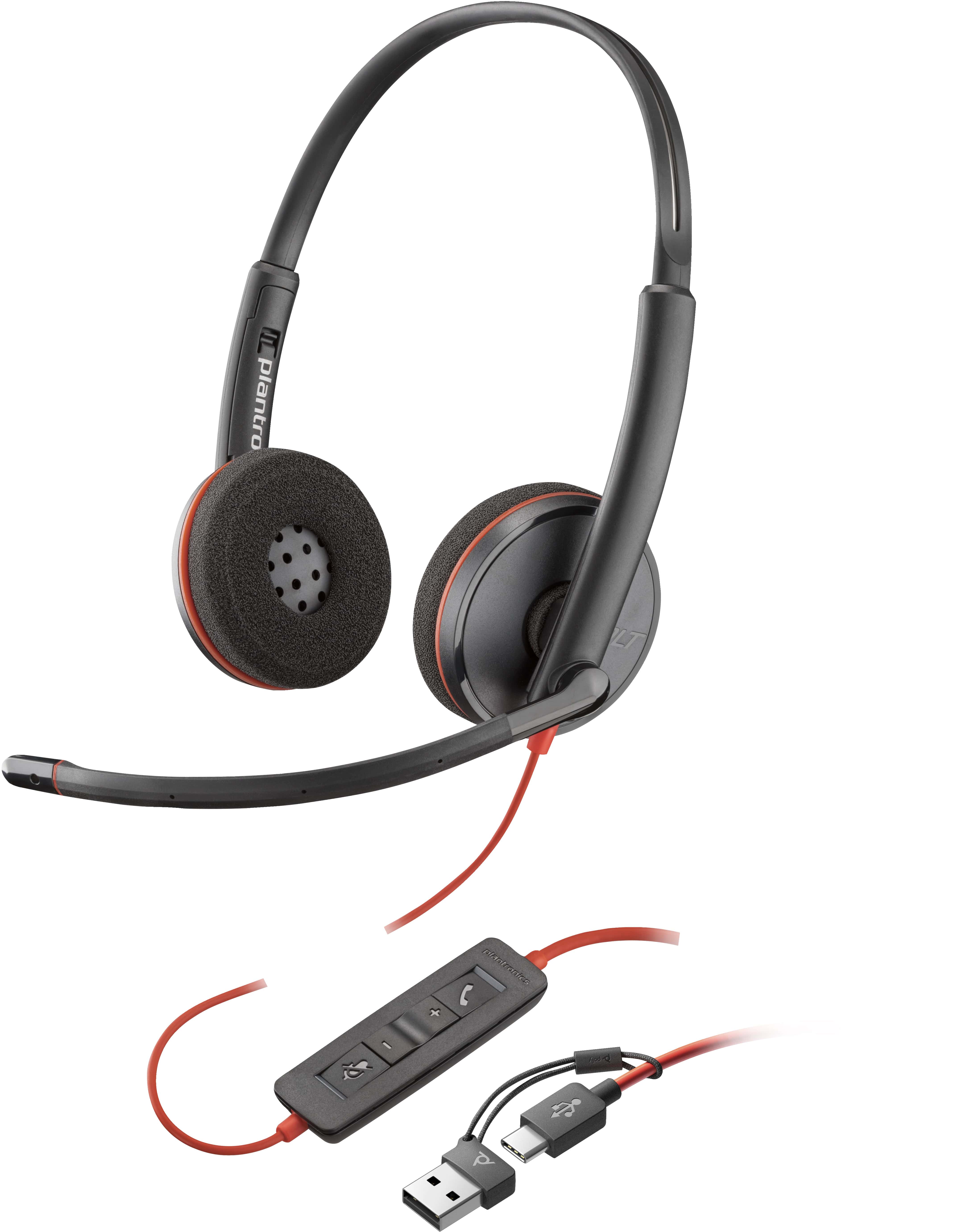 POLY Blackwire 3220 Stereo USB-C Headset + USB-C/A adapter (8X228AA) thumbnail