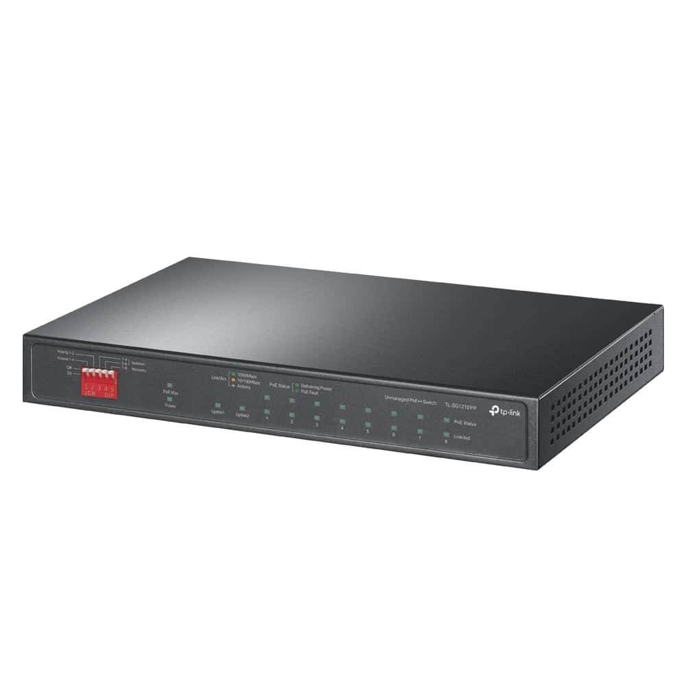 TP-Link TL-SG1210PP netwerk-switch Unmanaged Gigabit Ethernet (10/100/1000) Power over Ethernet (PoE) Zwart (TL-SG1210PP) thumbnail
