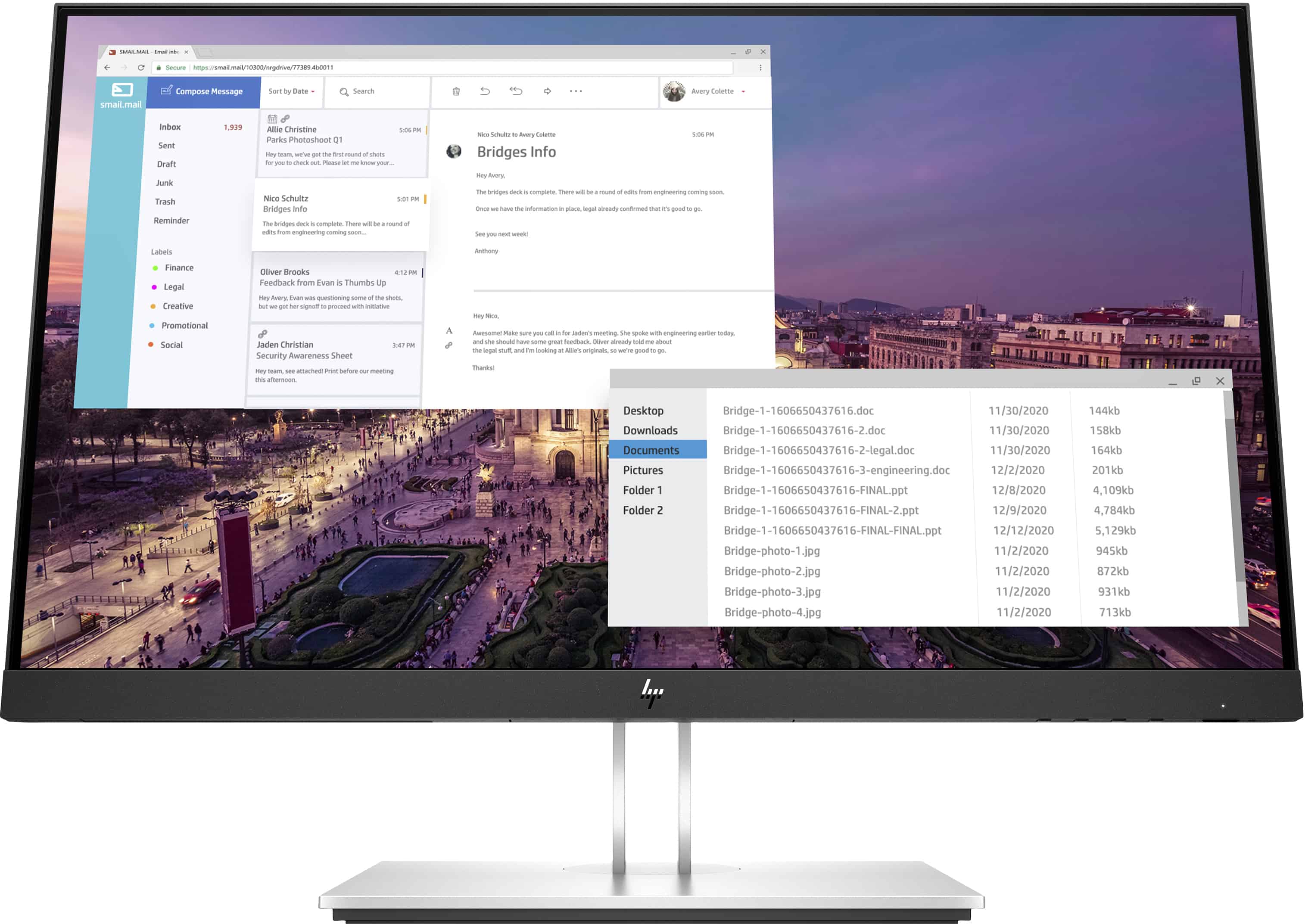 HP E-Series E23 G4 58,4 cm (23) 1920 x 1080 Pixels Full HD LCD Zwart, Zilver (9VF96AA#ABB) thumbnail