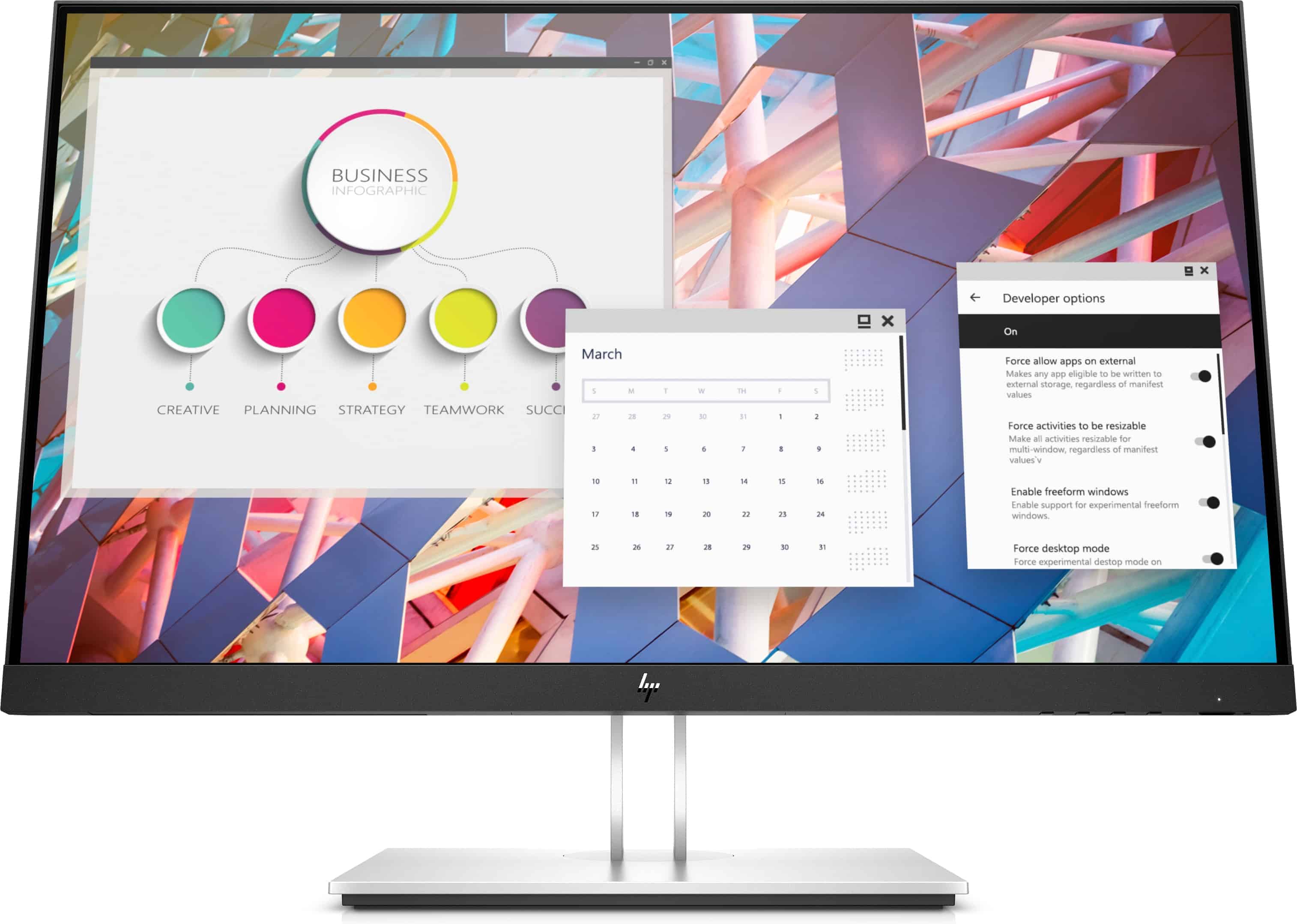 HP E-Series E24 G4 60,5 cm (23.8") 1920 x 1080 Pixels Full HD LCD Zwart, Zilver (9VF99AA#ABB) thumbnail