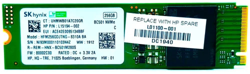 HP GNRC, SSD 256GB M2 PCIe NVMe TLC (912778-800) thumbnail