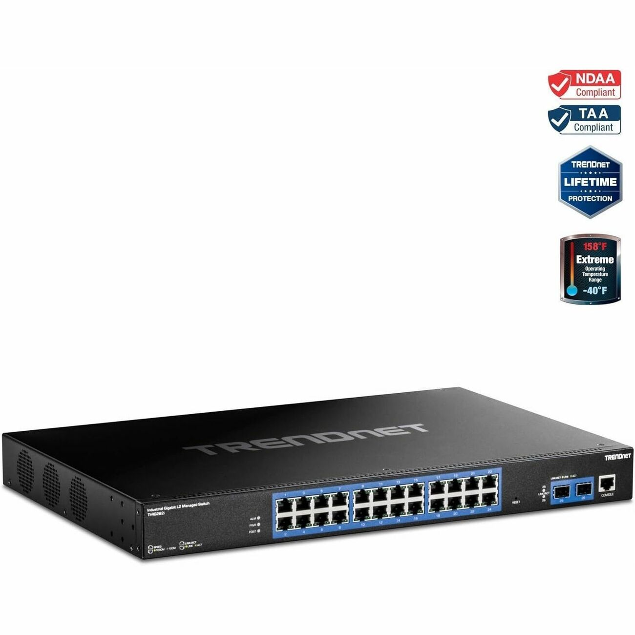 TRENDnet 26-Port Industrial Gigabit L2 Managed RM Switch (TI-RG262I) thumbnail