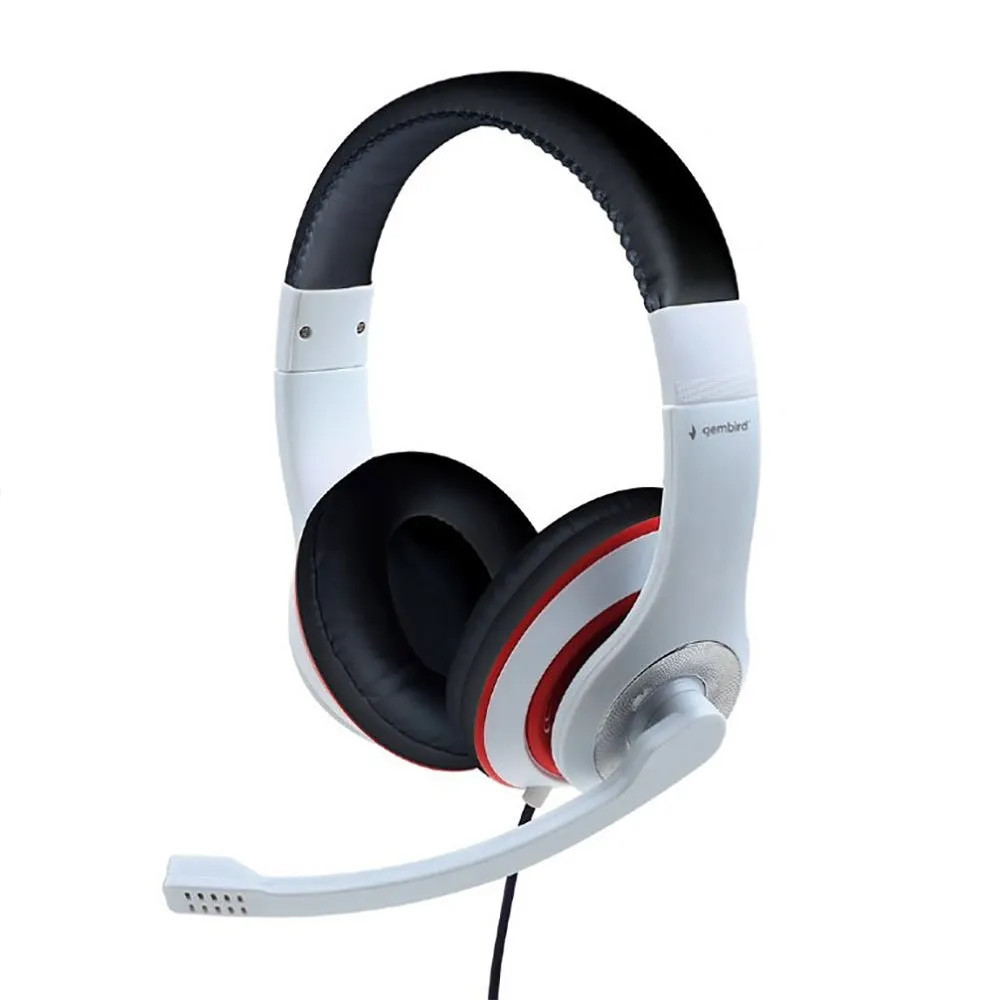 Gembird MHS-03-WTRDBK Kopfhörer & Headset Kopfband 3,5-mm-Anschluss Schwarz - Rot - Weiß (MHS-03-WTRDBK) (MHS-03-WTRDBK) thumbnail