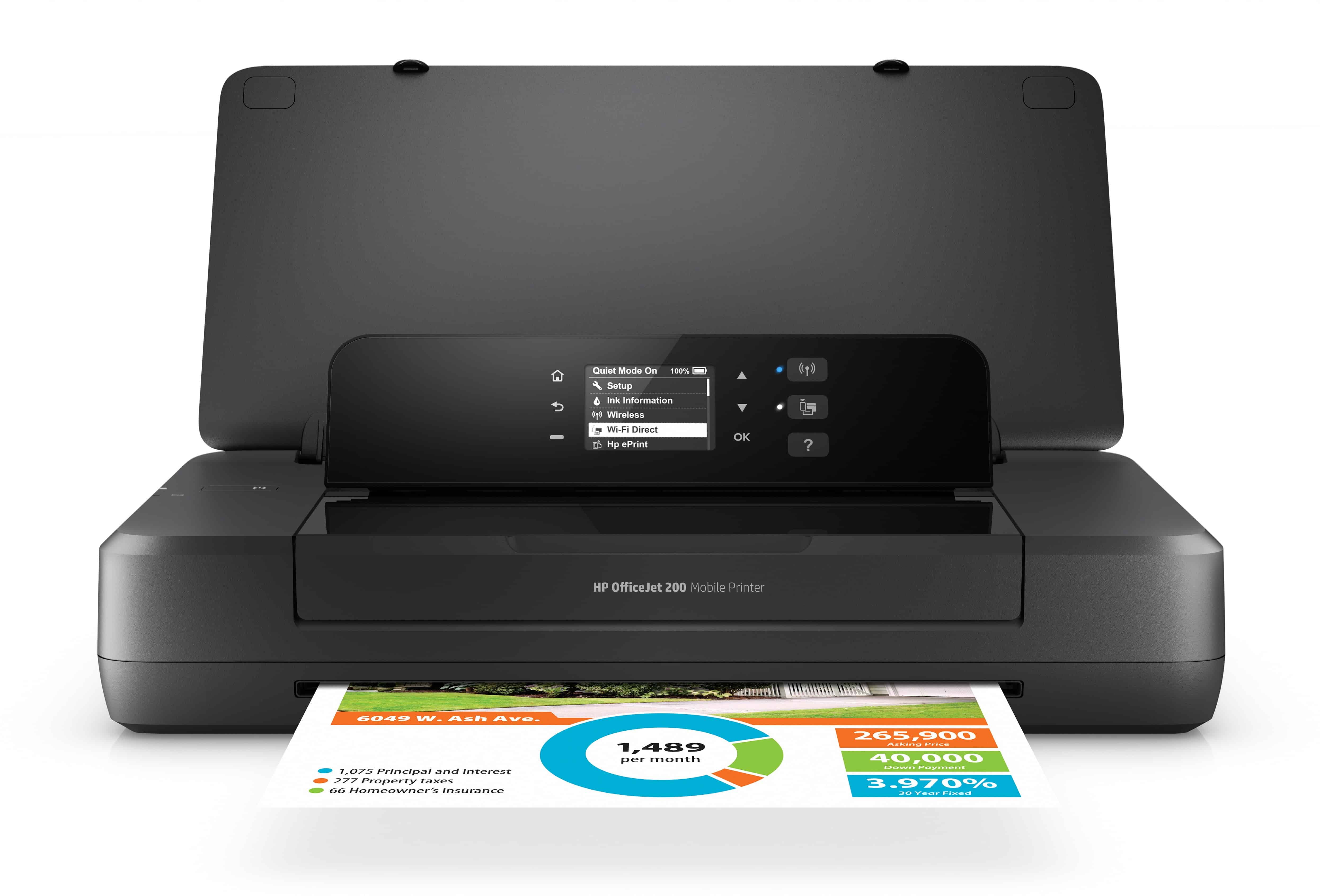 HP Officejet 200 mobiele printer, Kleur, Printer voor Kleine kantoren, Print, Afdrukken via USB-poort aan de voorzijde (CZ993A) thumbnail