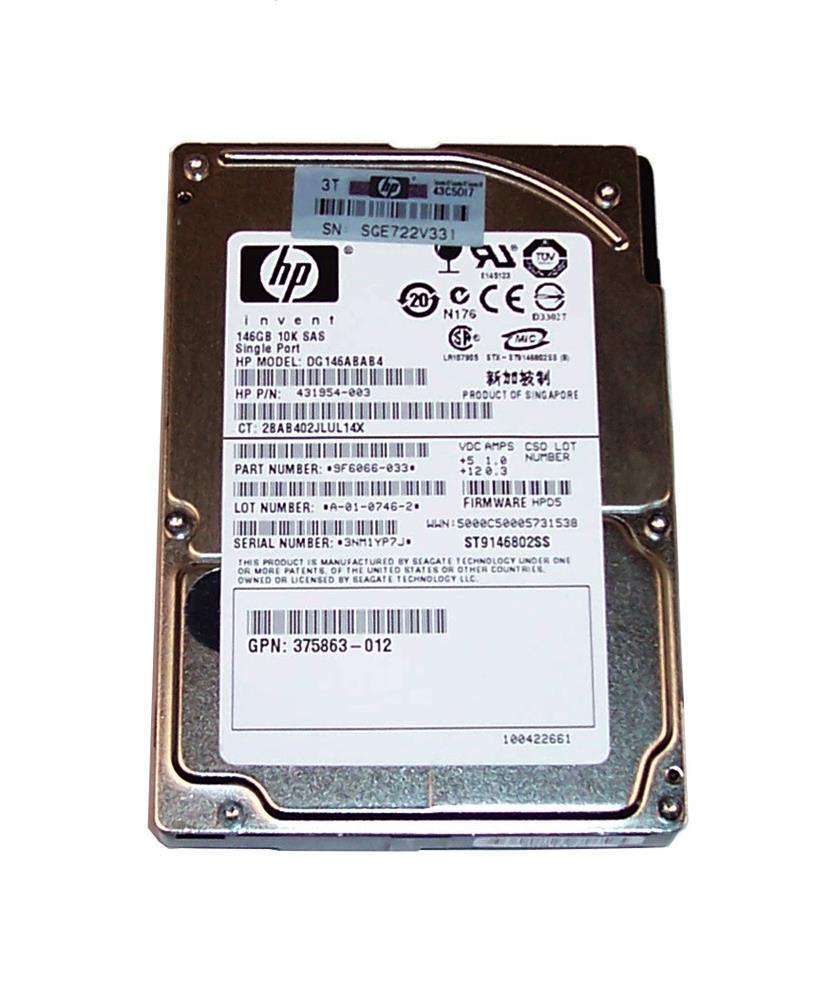 HP Harddisk 146GB 3G-SAS Hot Plug 10k 2.5 SFF (DG146ABAB4) thumbnail