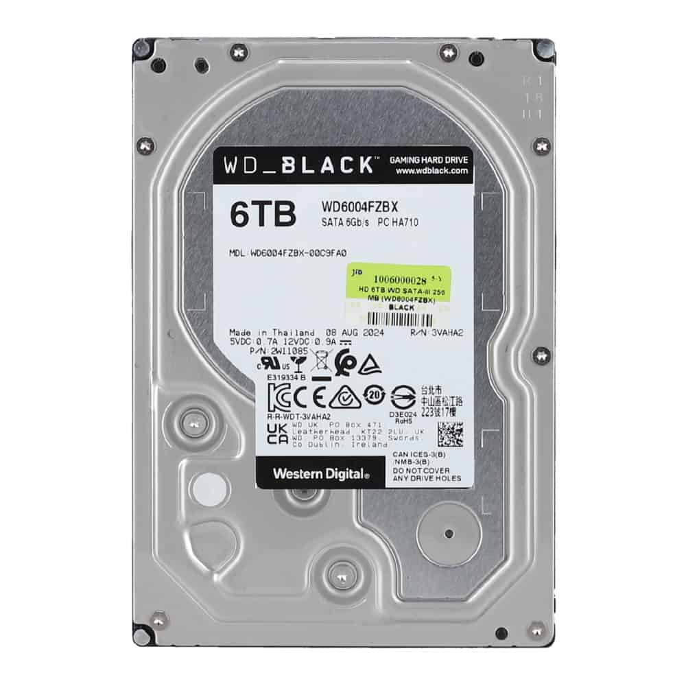 Western Digital WD6004FZBX BLACK HDD, 6TB, 3.5, SATA3, 64MB, 7200RPM, 164 MB/s (WD6004FZBX) thumbnail