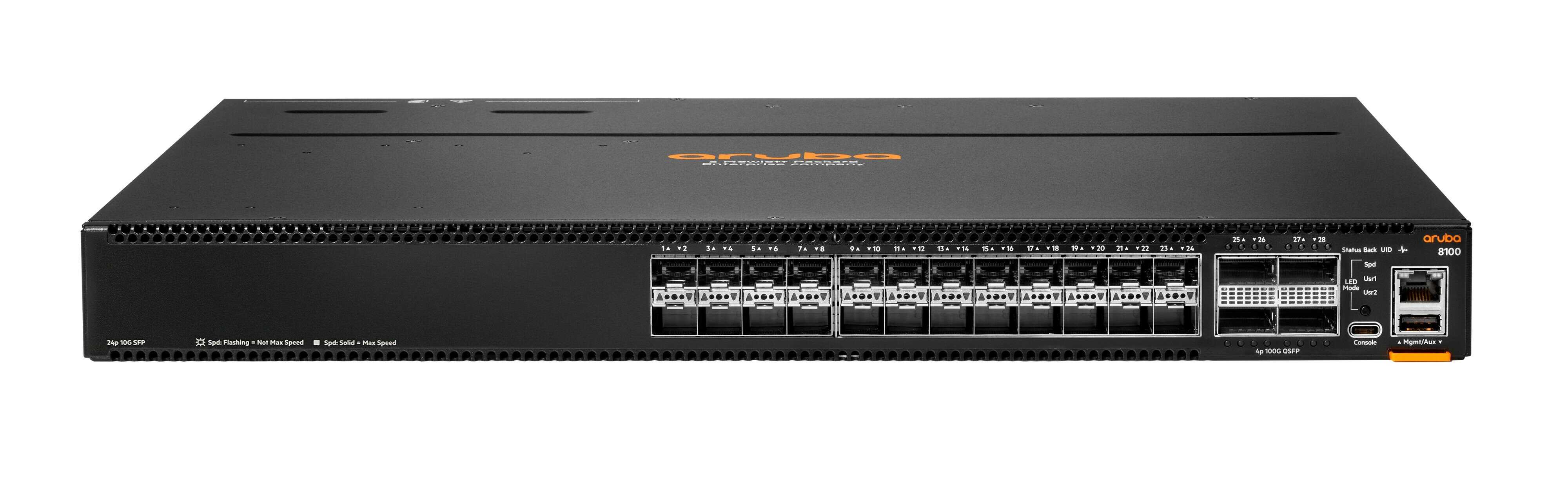 HPE Aruba Networking CX 8100 24x10G SFP+ 4x40/100G QSFP28 Switch (R9W94A) thumbnail