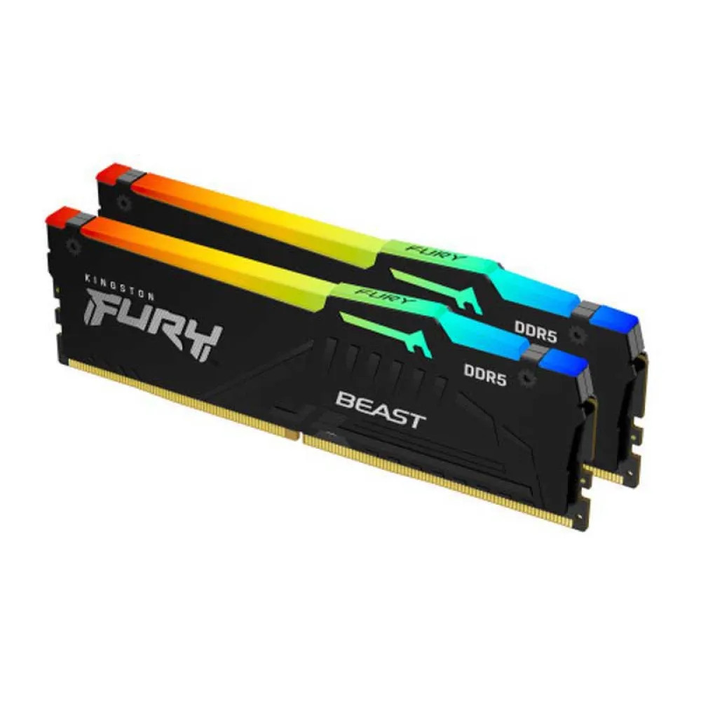 KINGSTON 32GB 6400MT/s DDR5 CL32 DIMM Kit of 2 FURY Beast RGB EXPO (KF564C32BBEAK2-32) thumbnail