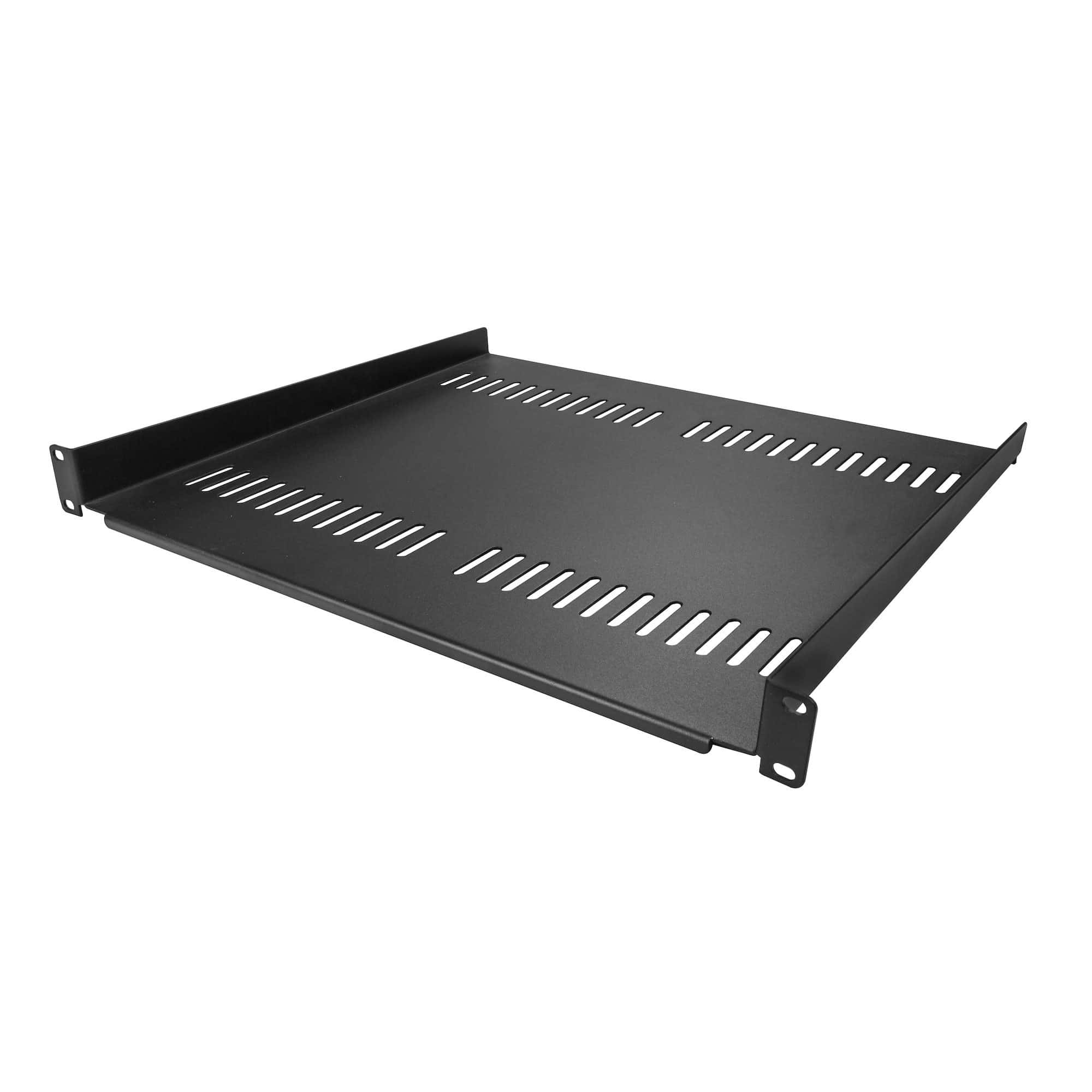StarTech.com 2 Pack 1U Server Rack Schap, Universele Geventileerde Rack Mount Cantilever Plank, Voor 19 Netwerk Rack/Kast, Heavy-Duty Staal, Capaciteit 20kg, Diepte 40cm (CABSHELF116V2PK) thumbnail