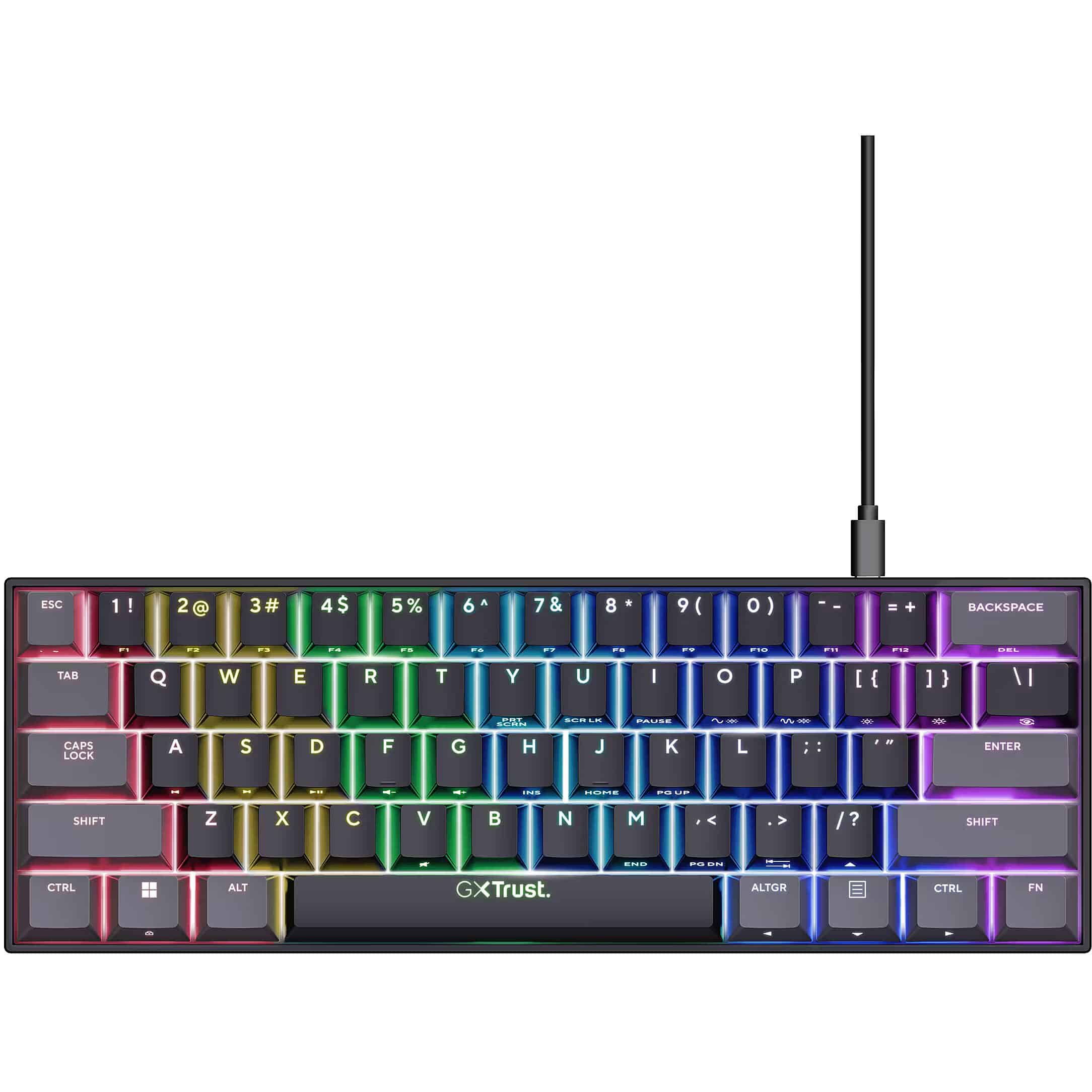 Trust GXT867 ACIRA 60% MINI GAMING KEYBOARD US QWERTY (24882) thumbnail