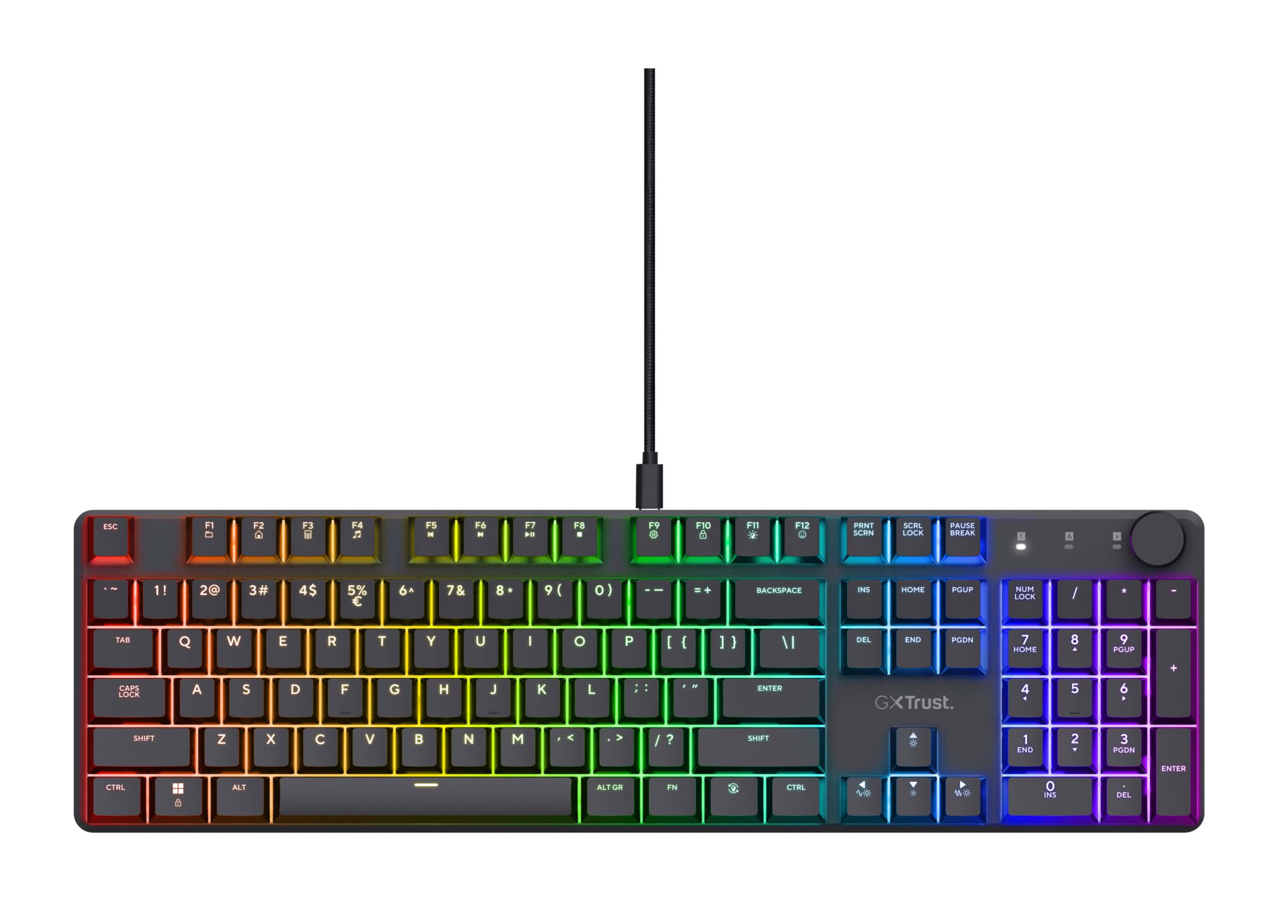 Trust GXT 866 Torix Gaming Toetsenbord - Mechanisch toetsenbord – QWERTY US International – RGB-verlichting – Zwart (24910) thumbnail