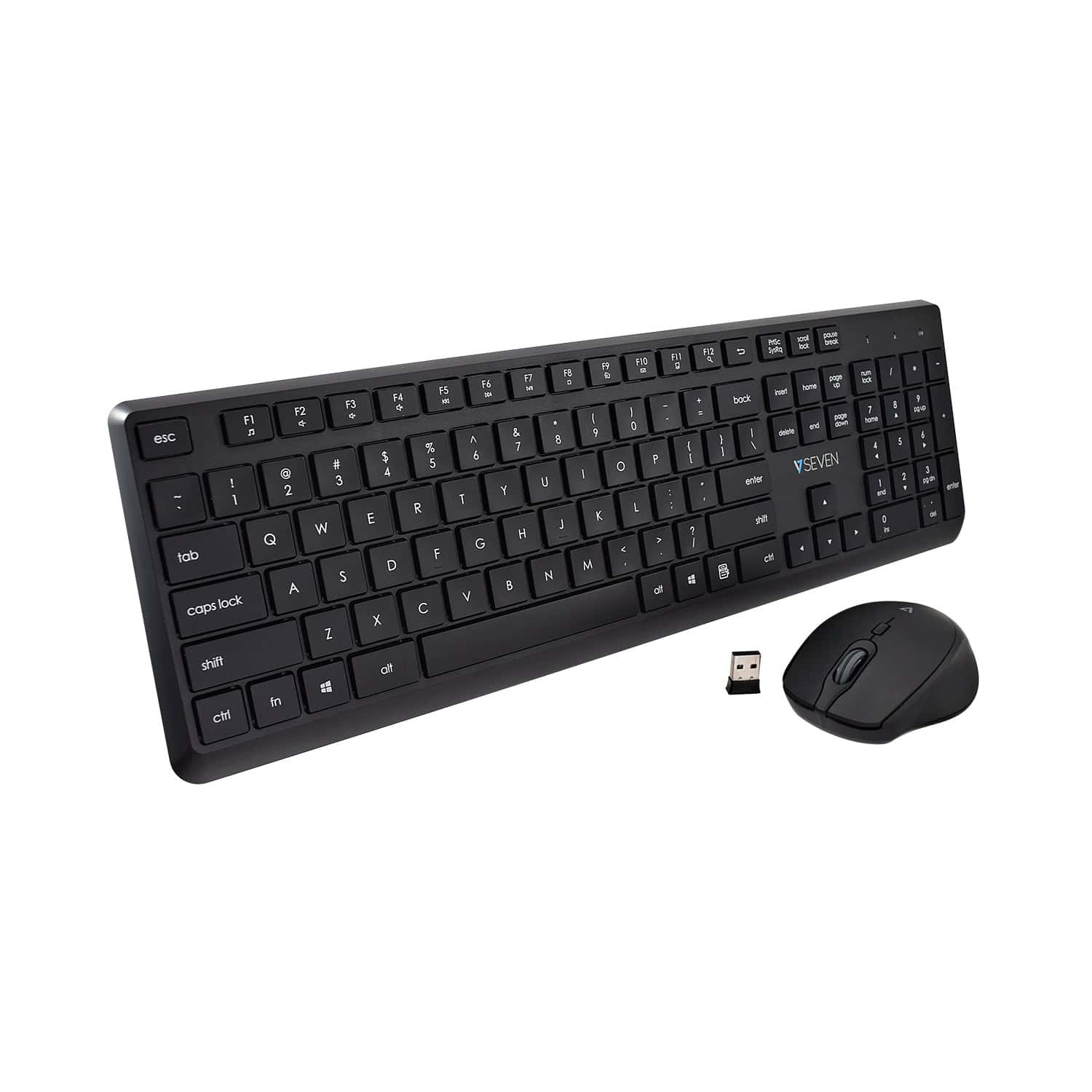 V7 CKW350US toetsenbord Inclusief muis Universeel RF Draadloos QWERTY Amerikaans Engels Zwart (CKW350US) thumbnail