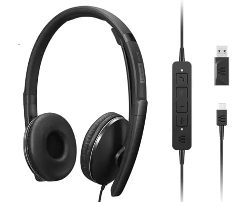 Lenovo 4XD1M39029 hoofdtelefoon/headset Bedraad Hoofdband USB Type-C Zwart (4XD1M39029) thumbnail