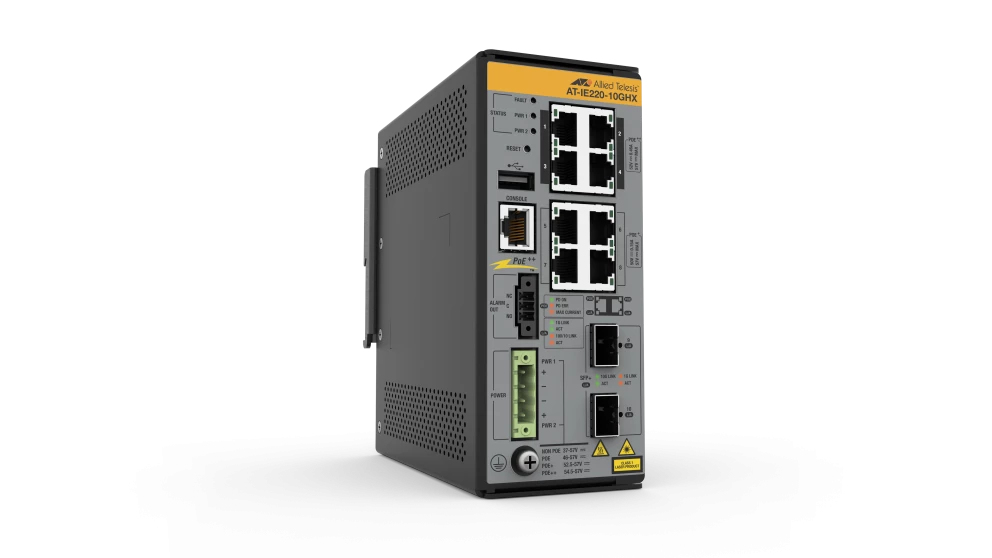 Allied Telesis IE220-10GHX Managed L2 Gigabit Ethernet (10/100/1000) Power over Ethernet (PoE) Grijs (AT-IE220-10GHX-80) thumbnail Allied Telesis IE220-10GHX Managed L2 Gigabit Ethernet (10/100/1000) Power over Ethernet (PoE) Grijs (AT-IE220-10GHX-80) thumbnail
