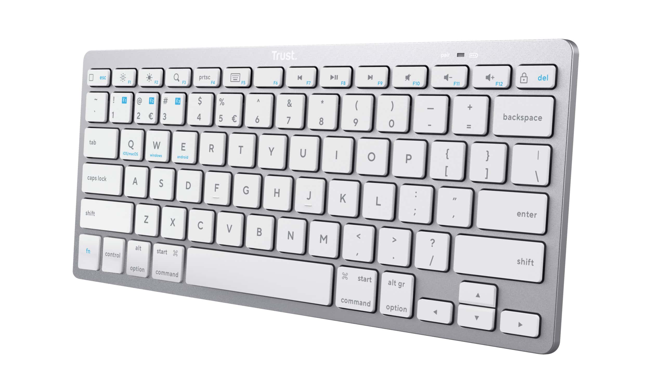 Trust 24651 toetsenbord Bluetooth QWERTY Amerikaans Engels Zilver (24651) thumbnail