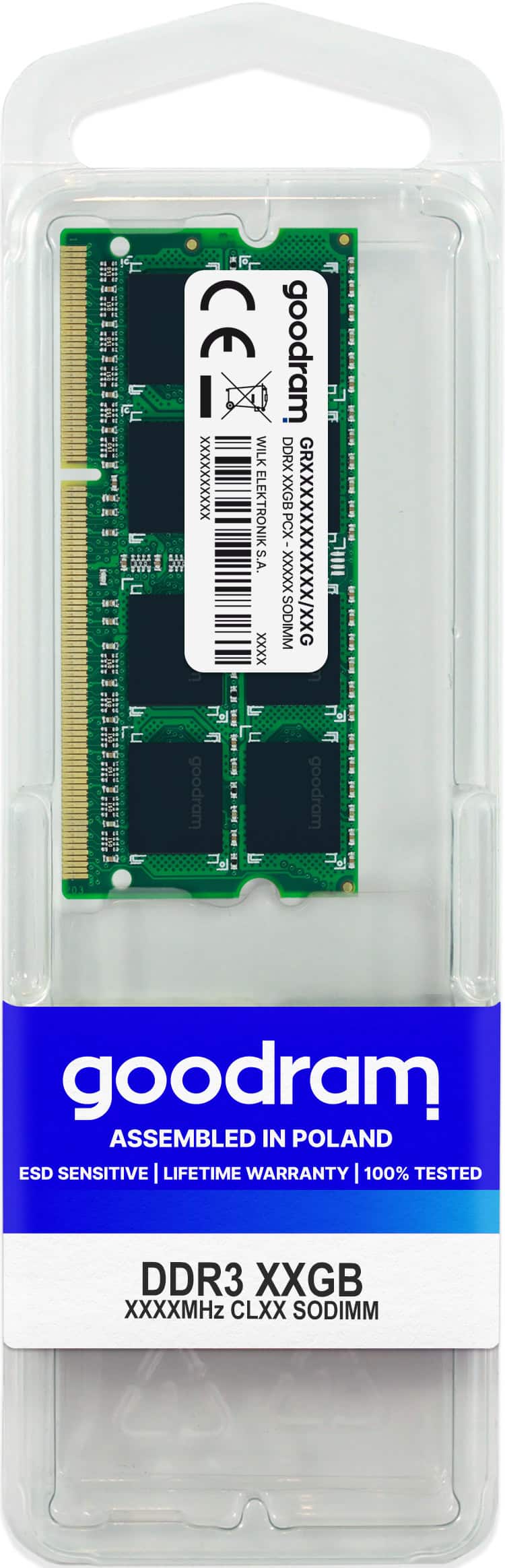 Goodram GR1600S3V64L11/8G geheugenmodule 8 GB 1 x 8 GB DDR3 204-pin SO-DIMM (GR1600S3V64L11/8G) thumbnail