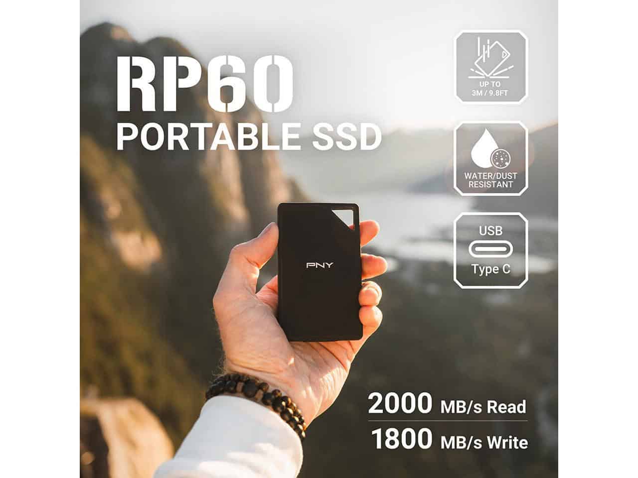 PNY 2TB PNY Portable SSD RP60 USB3.2 Gen.2 Black retail (PSD0CS3060-2TB-RB) thumbnail