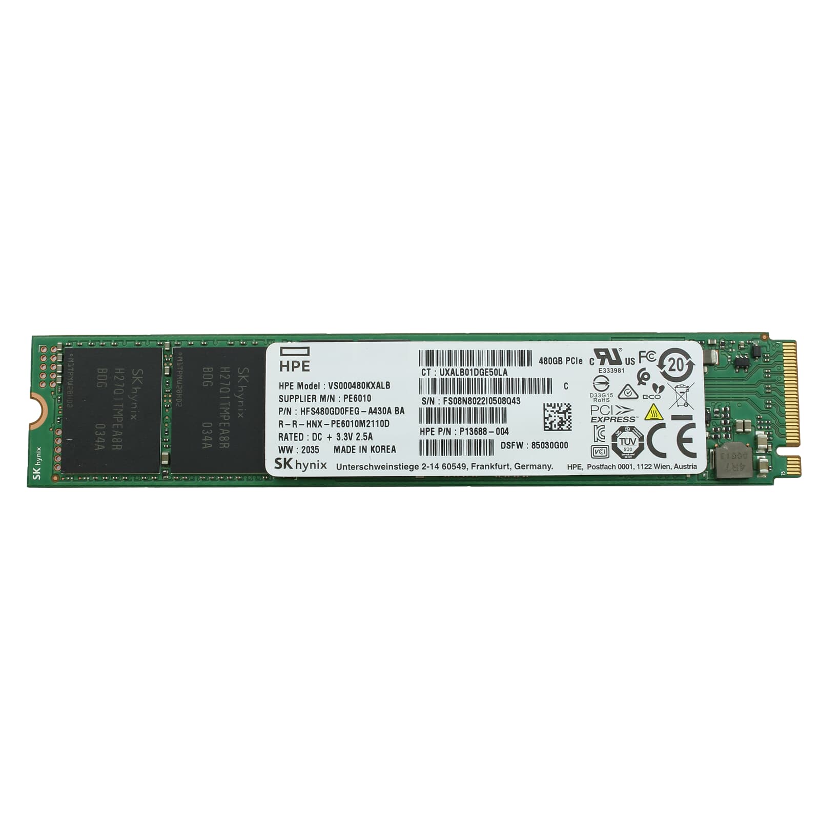 HP SPS-DRV SSD 480GB NVMe RI MV M.2 (P24886-001) thumbnail