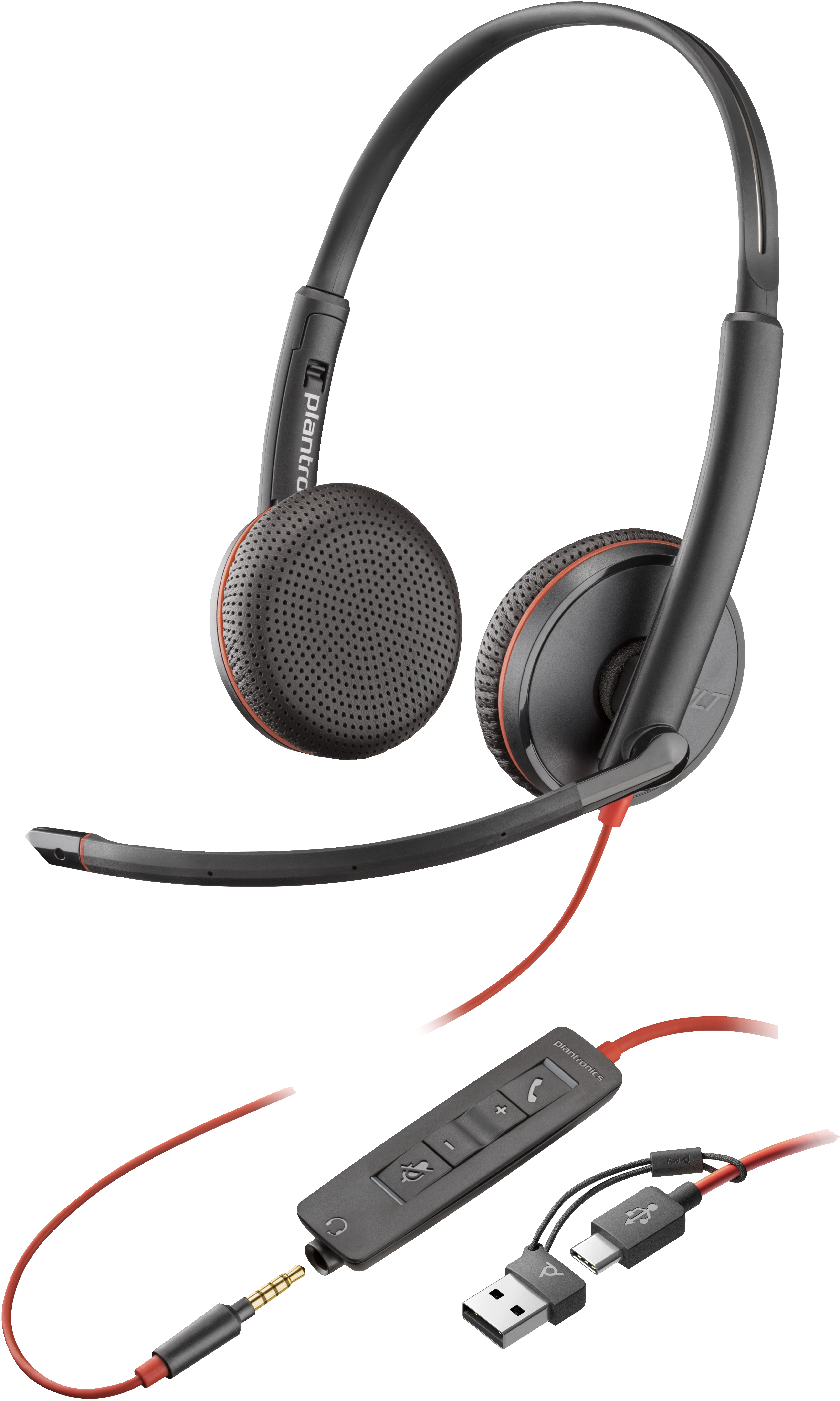 POLY Blackwire 3225 Stereo USB-C Headset + 3,5 mm plug + USB-C/A adapter (8X229AA) thumbnail