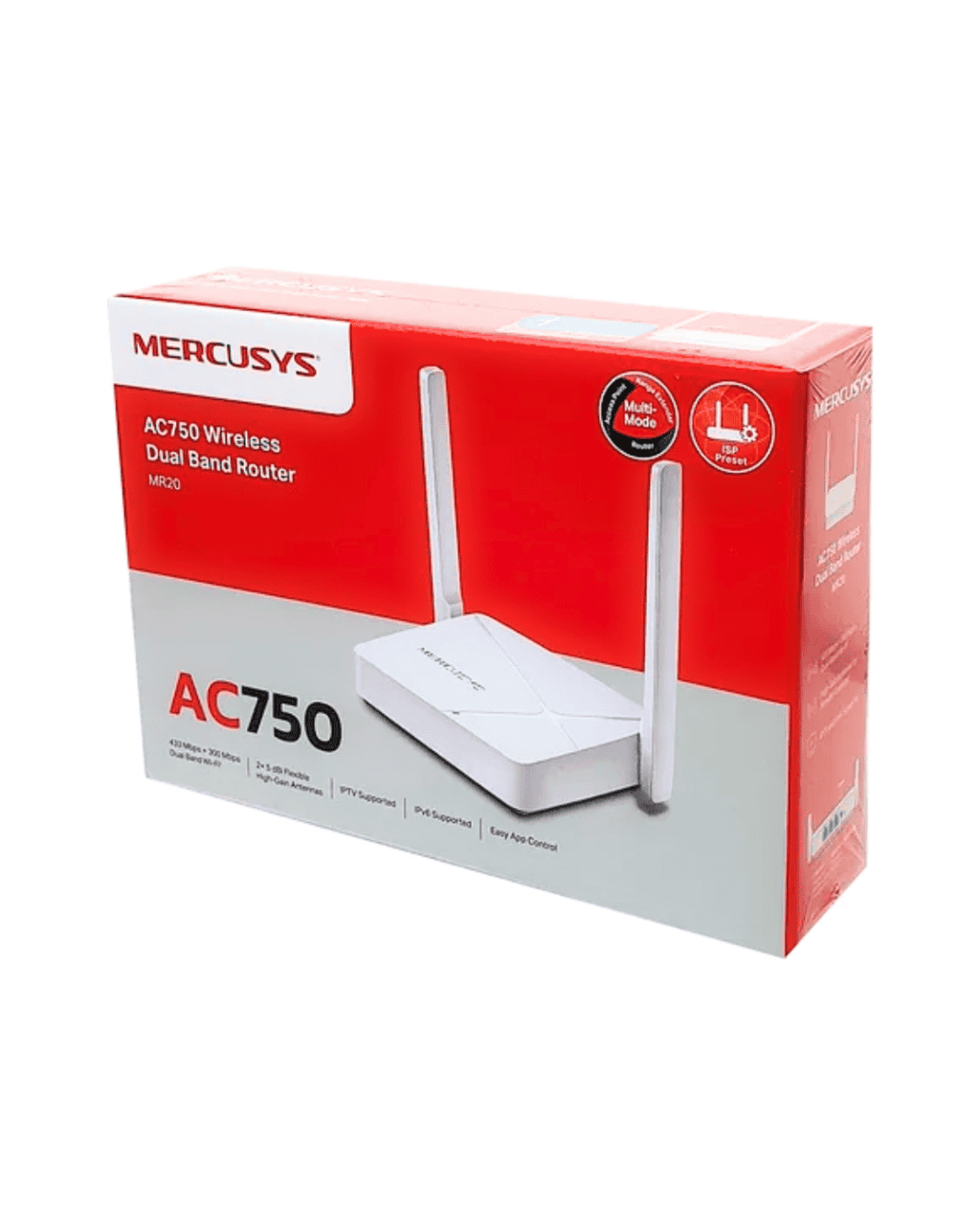 TP-Link Mercusys MR20 AC750 Wifi Router Dual Band Wifi Router, 3x10/100 RJ45, 2x anténa (MR20) thumbnail
