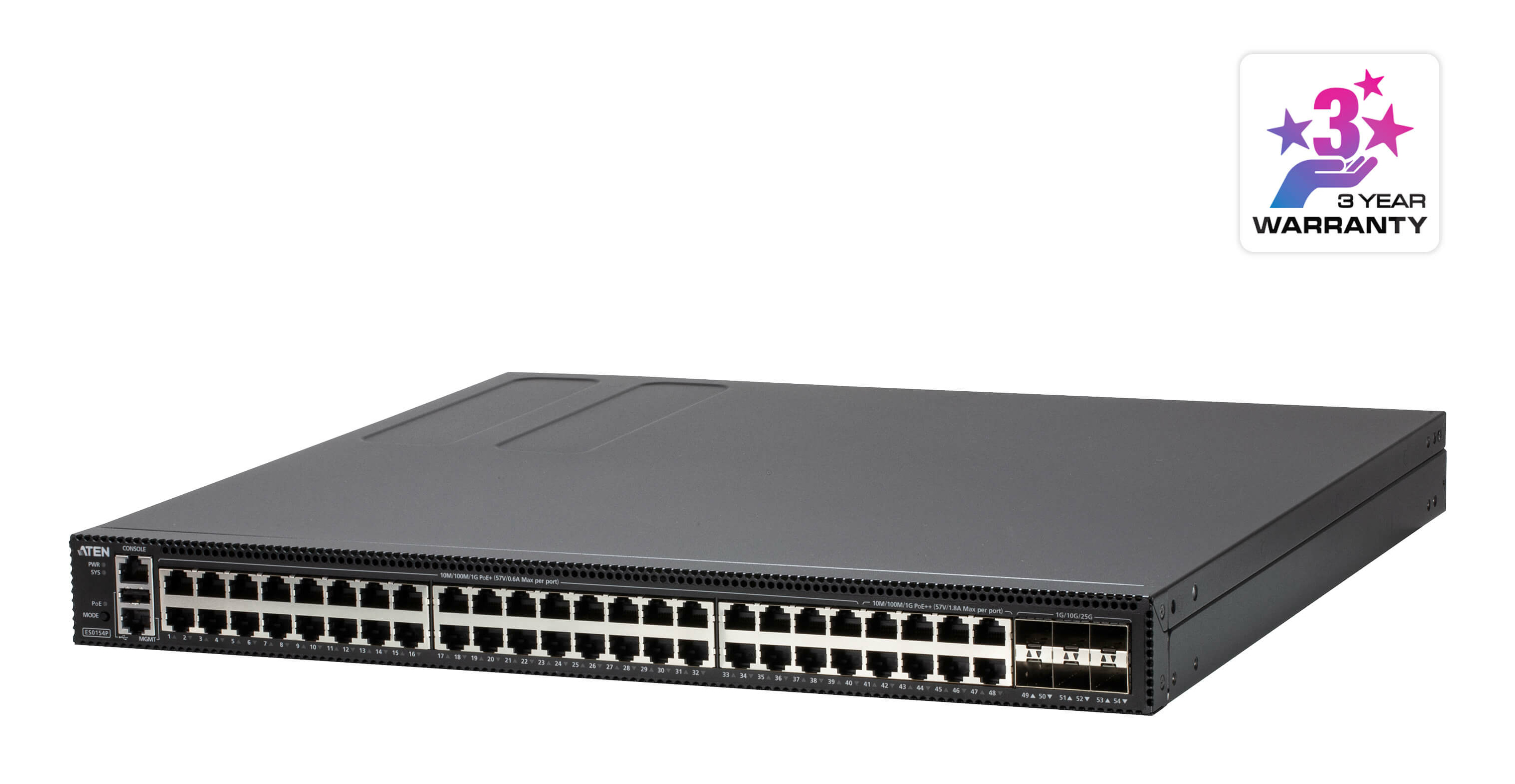 ATEN 54-poorts Layer 2+ Gigabit Ethernet Managed Switch (ES0154-AX-G) thumbnail