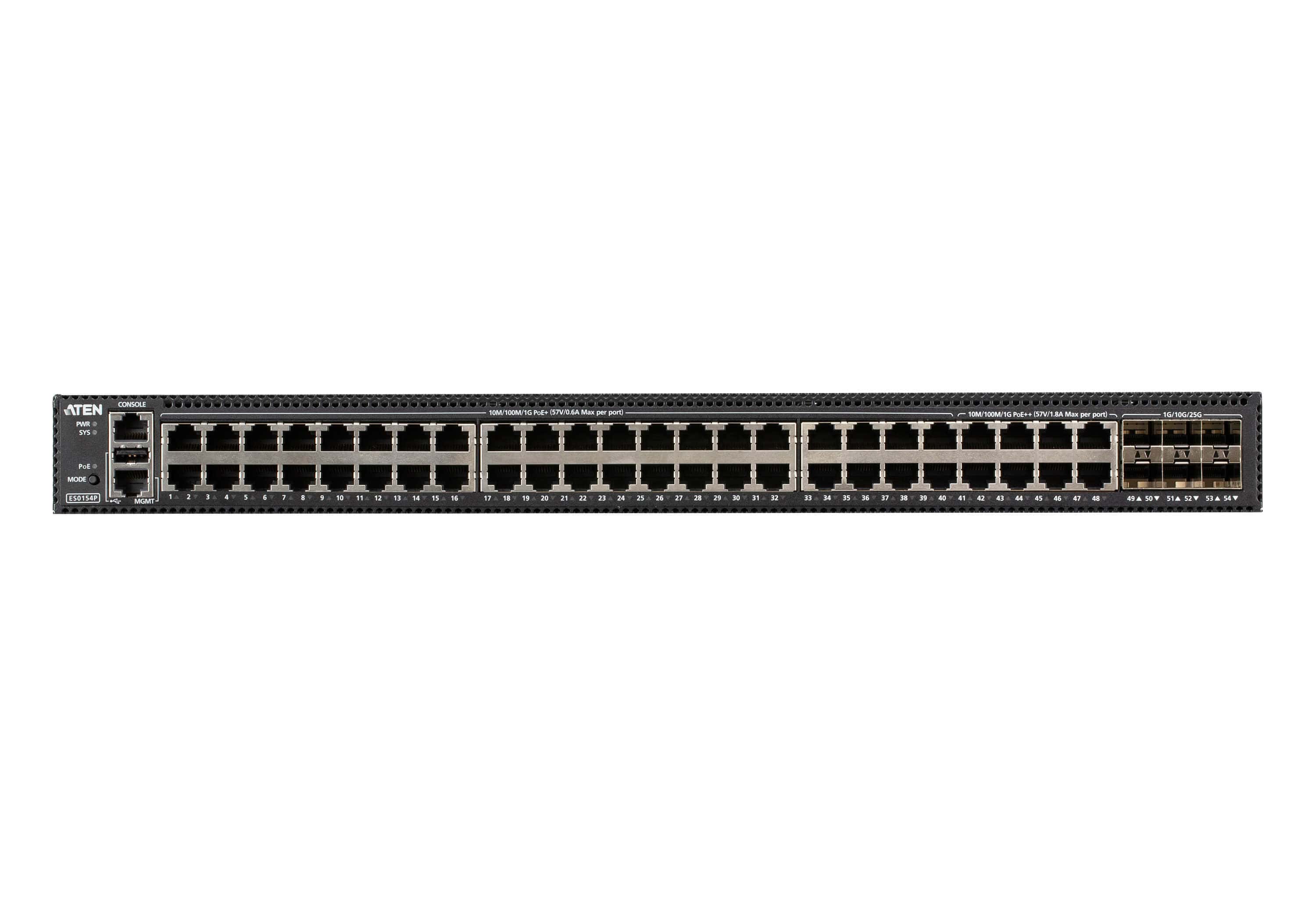 ATEN 54-poorts Layer 2+ Gigabit Ethernet Managed Switch met PoE (ES0154P-AX-G) thumbnail