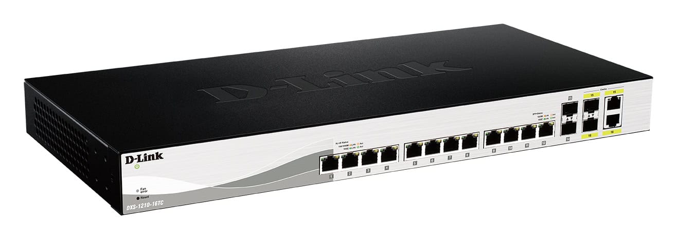 D-Link DXS-1210-16TC netwerk-switch Managed L2 10G Ethernet (100/1000/10000) Zwart (DXS-1210-16TC) thumbnail