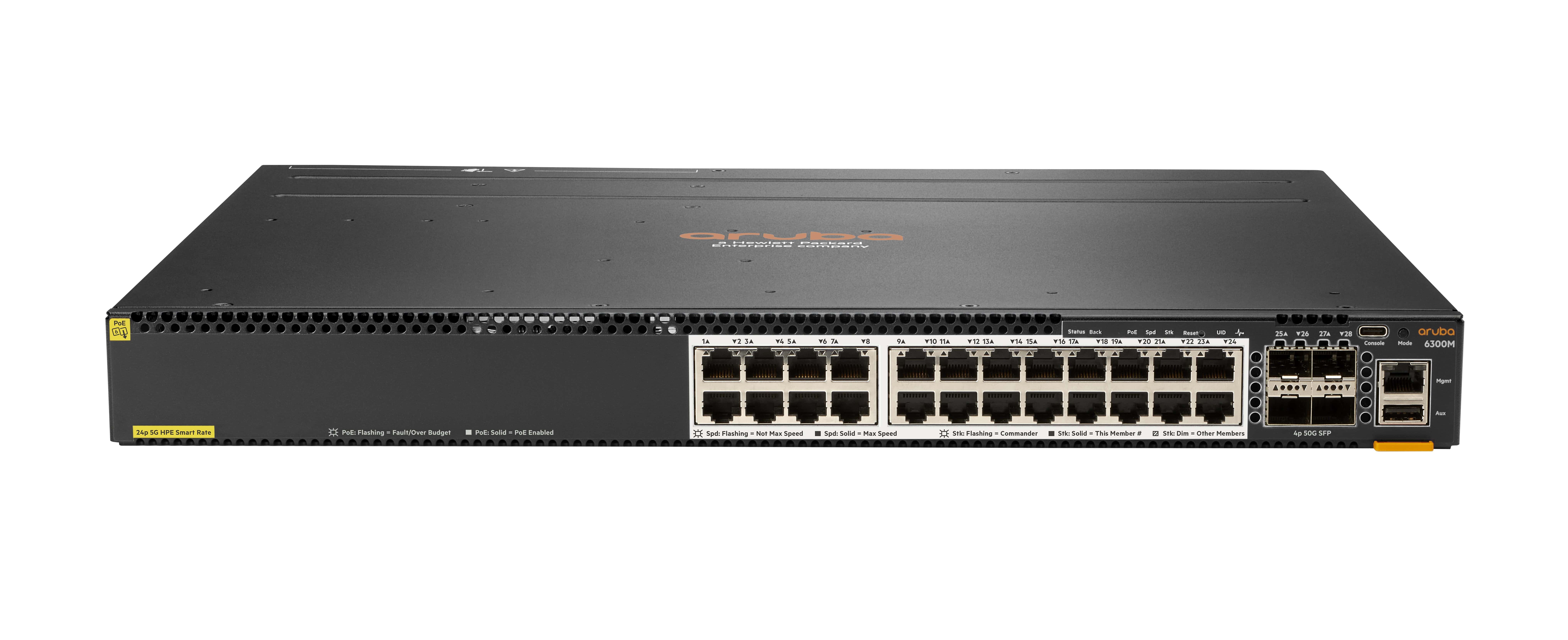 Product Image for Hewlett Packard Enterprise Aruba 6300M Managed L3 Power over Ethernet (PoE) 1U Grijs