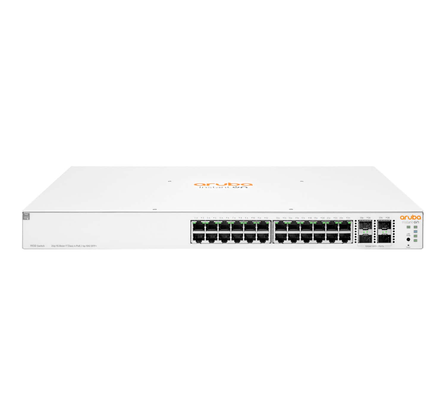 Hewlett Packard Enterprise Aruba Instant On 1930 24G Class4 PoE 4SFP/SFP+ 370W Managed L2+ Gigabit Ethernet (10/100/1000) Power over Ethernet (PoE) 1U Wit (JL684B#ABB) thumbnail