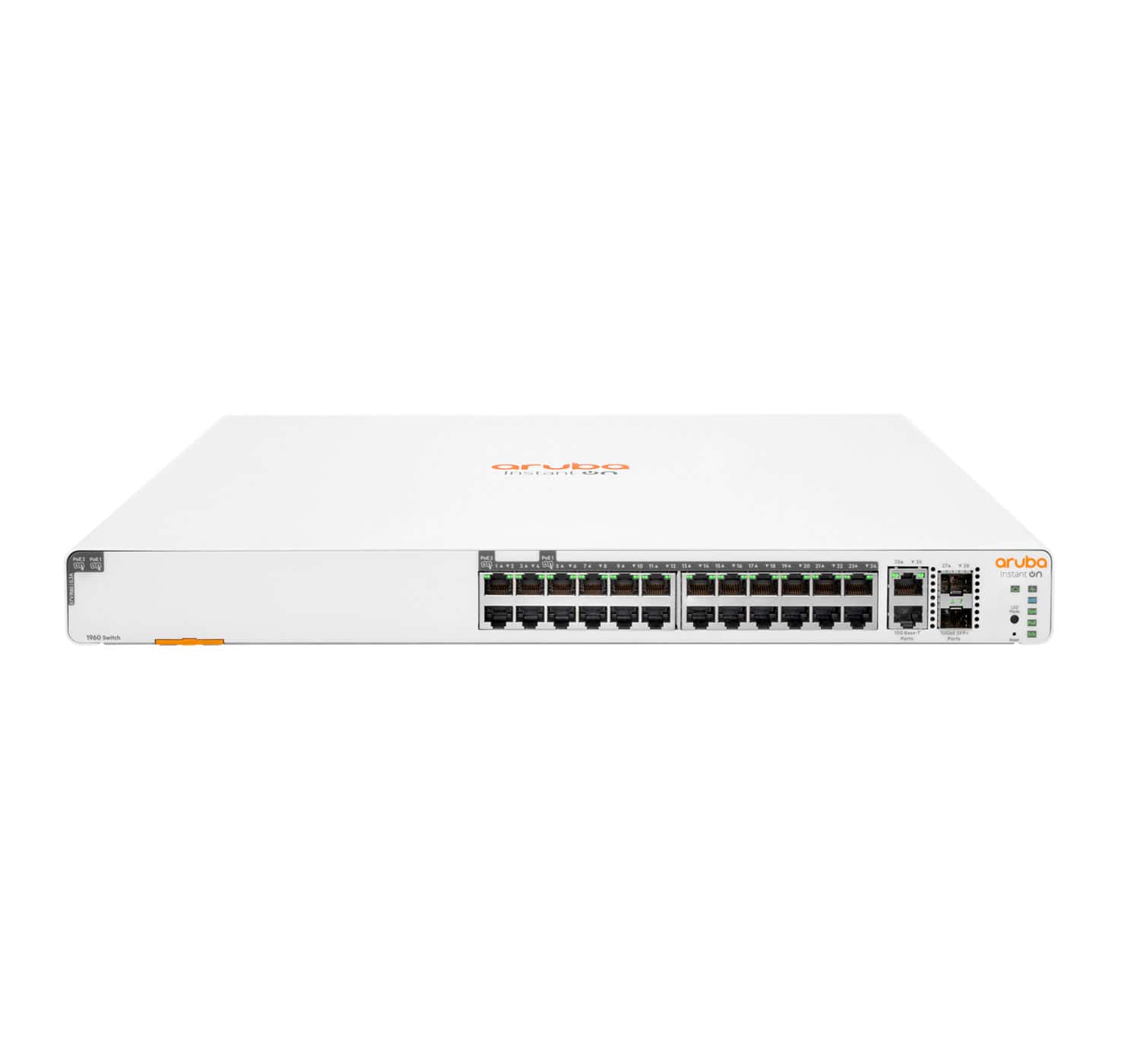 Hewlett Packard Enterprise Aruba Instant On 1960 24G 20p Class4 4p Class6 PoE 2XGT 2SFP+ 370W Managed L2+ Gigabit Ethernet (10/100/1000) Power over Ethernet (PoE) 1U Wit (JL807A#ABB) thumbnail