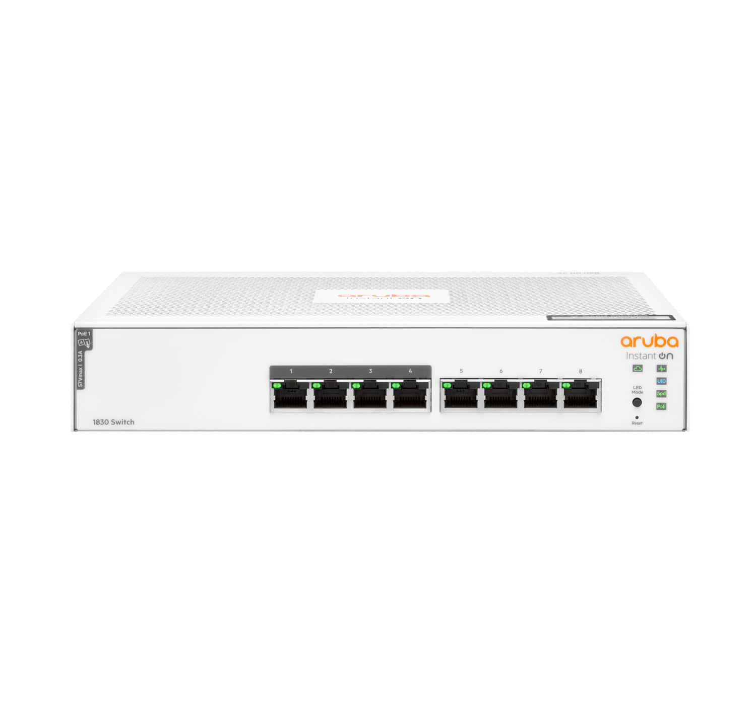 Hewlett Packard Enterprise Aruba Instant On 1830 8G 4p Class4 PoE 65W Managed L2 Gigabit Ethernet (10/100/1000) Power over Ethernet (PoE) 1U (JL811A#ABB) thumbnail