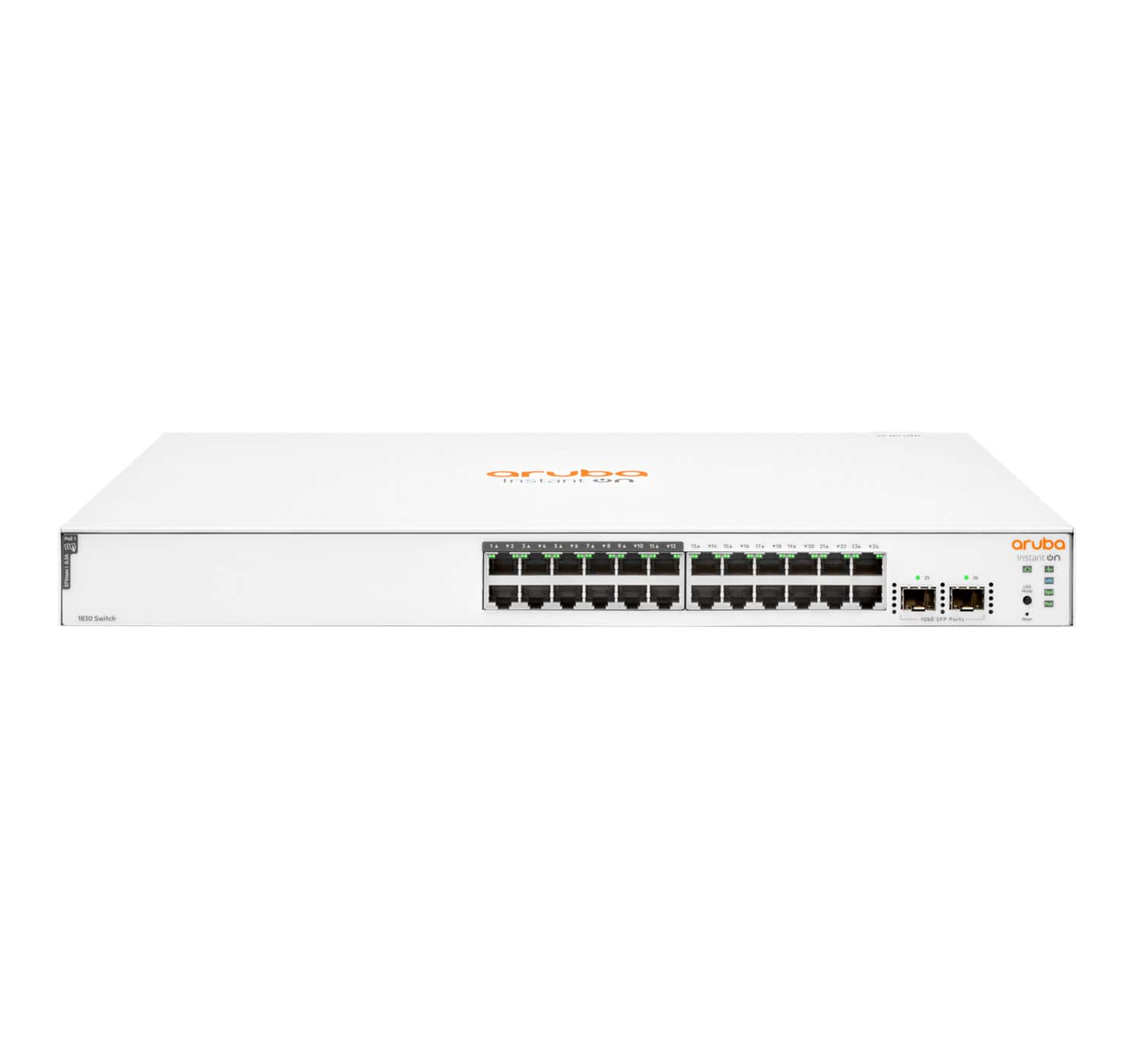 Hewlett Packard Enterprise Aruba Instant On 1830 24G 12p Class4 PoE 2SFP 195W Managed L2 Gigabit Ethernet (10/100/1000) Power over Ethernet (PoE) 1U (JL813A#ABB) thumbnail