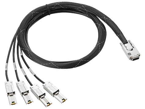 HPE K2R10A Serial Attached SCSI (SAS)-kabel 4 m Zwart, Zilver (K2R10A) thumbnail