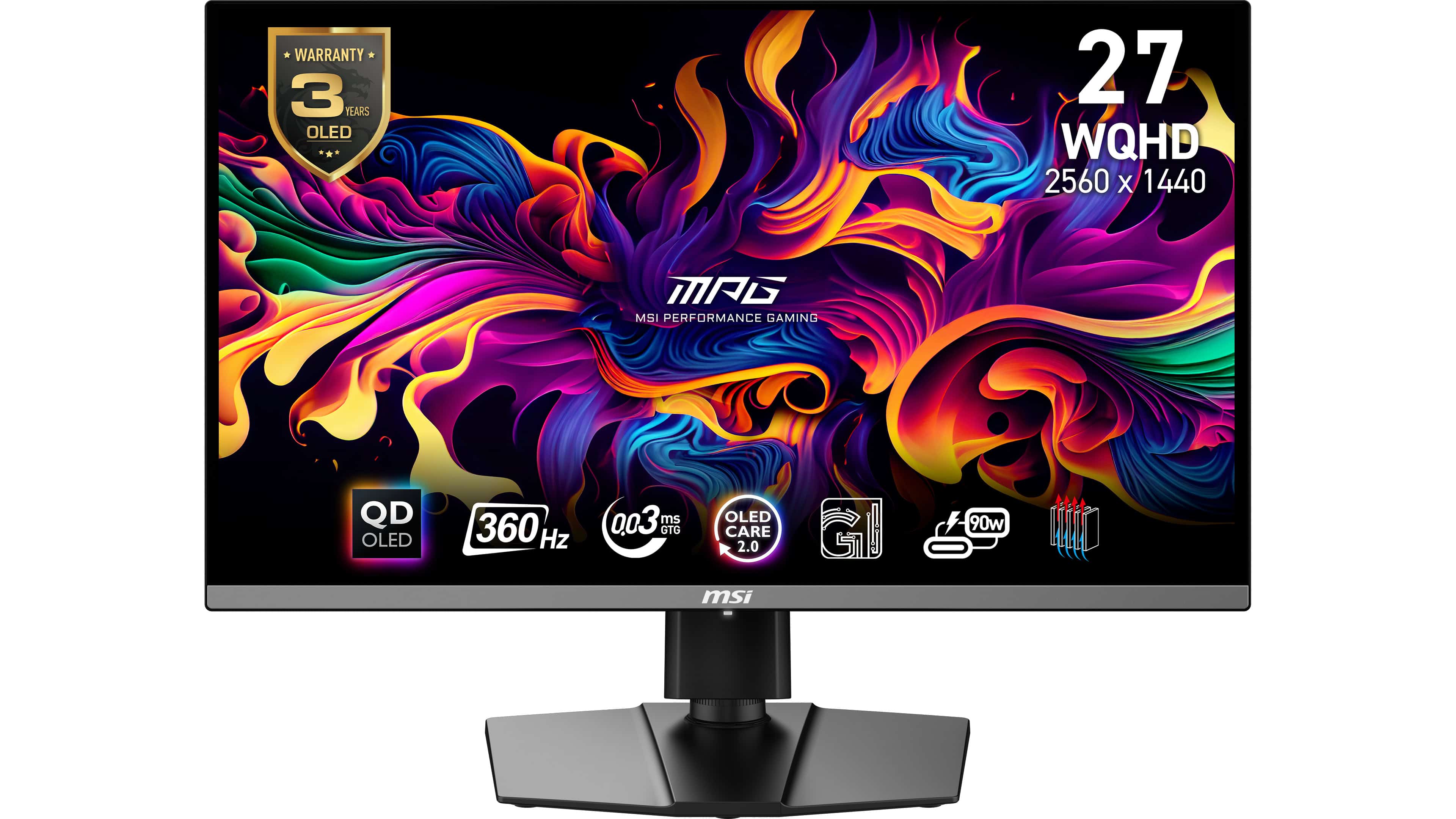 MSI MPG 271QRXDE QD-OLED computer monitor 67,3 cm (26.5") 2560 x 1440 Pixels Wide Quad HD Zwart (9S6-3CD79A-006) thumbnail