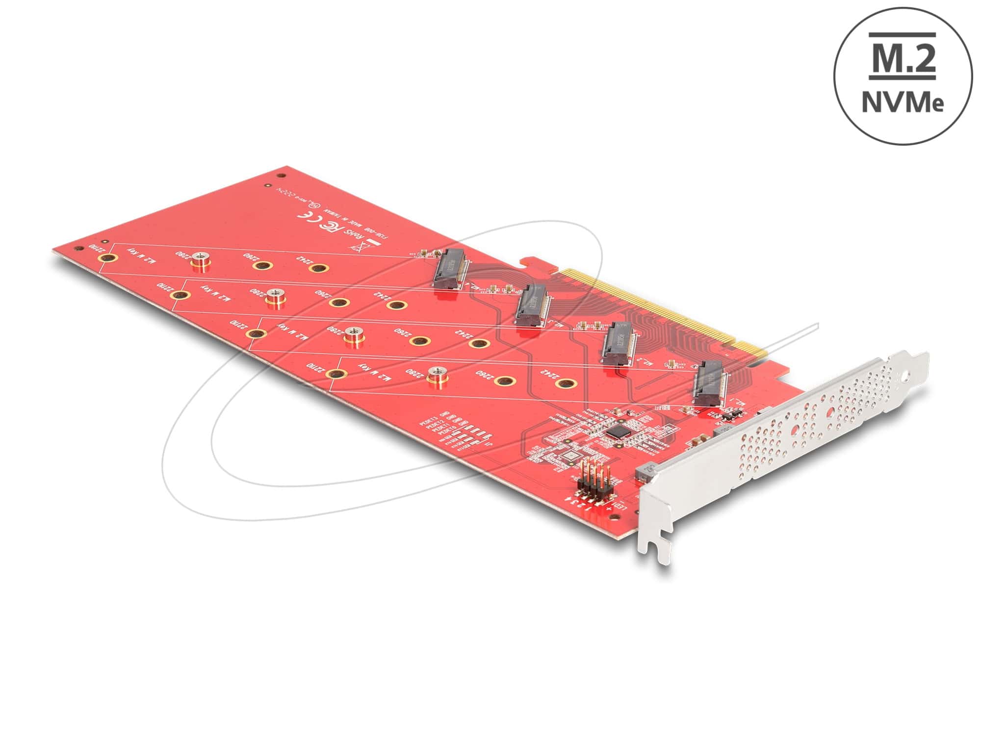 DELOCK PCI Express x16 Karte zu 4 x intern NVMe M.2 Key M110 (90617) thumbnail