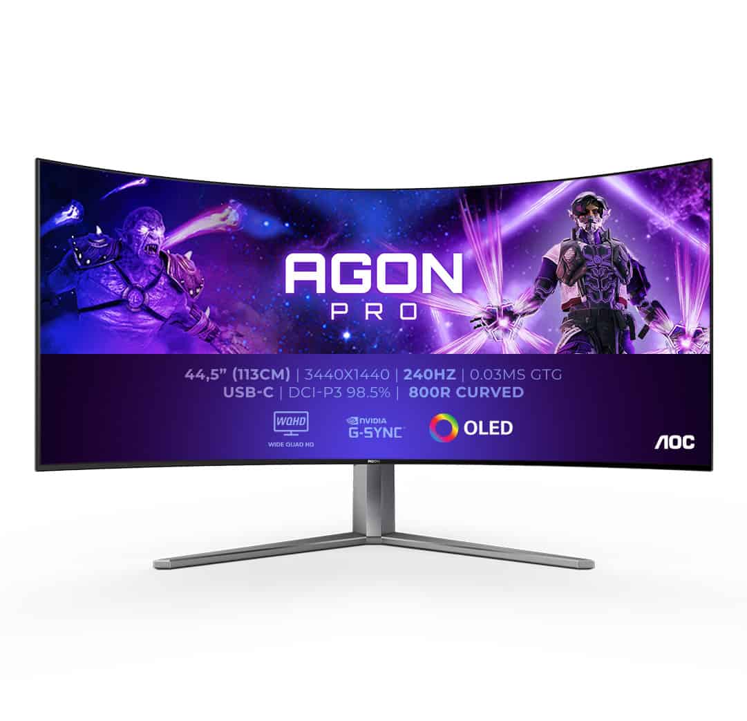 AOC AGON PRO AG456UCZD LED display 114,3 cm (45) 3440 x 1440 Pixels Wide Quad HD OLED Zwart (AG456UCZD) thumbnail