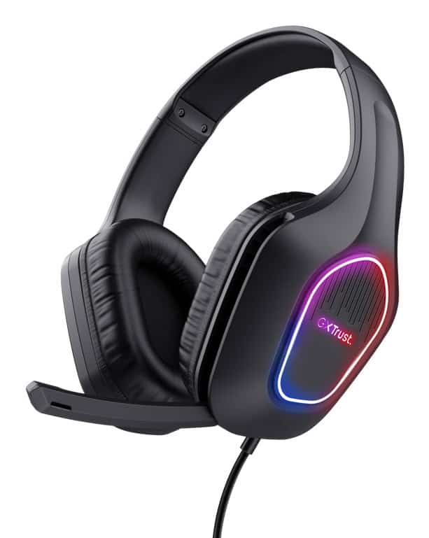 Trust GXT 416 Zirox Gaming Headset - USB gamingheadset – RGB-verlichting – Opklapbare microfoon – Zwart (25331) thumbnail